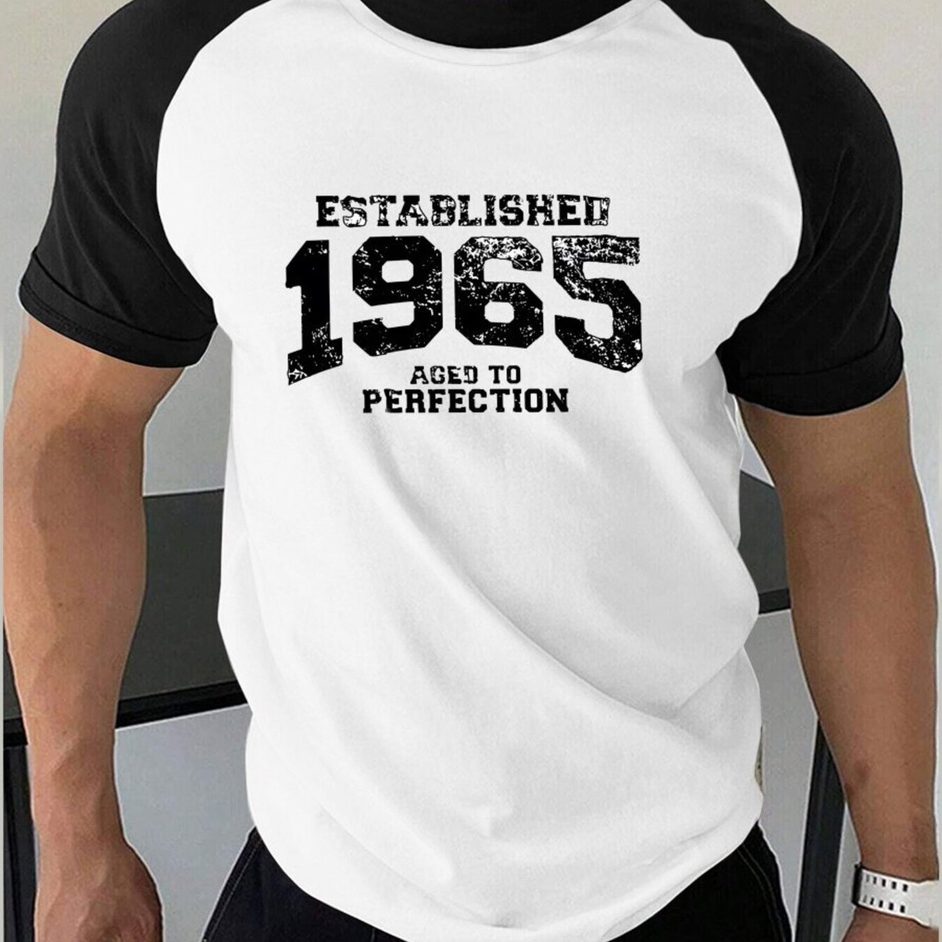 TEMU 1965 Print, Men's Casual Short-sleeve T-shirt, Round Neck Short Sleeves, Soft And Stylish For Casual Attire