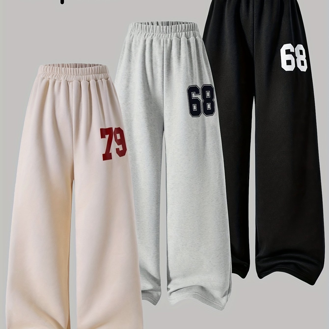 E-shop Mädchenbekleidung: Neues Herbst/Winter 3-teiliges Set für Mädchen, Lässige Streetwear mit Digitaldruck, warme Weitbeinhose 3-tlg., Lässige
