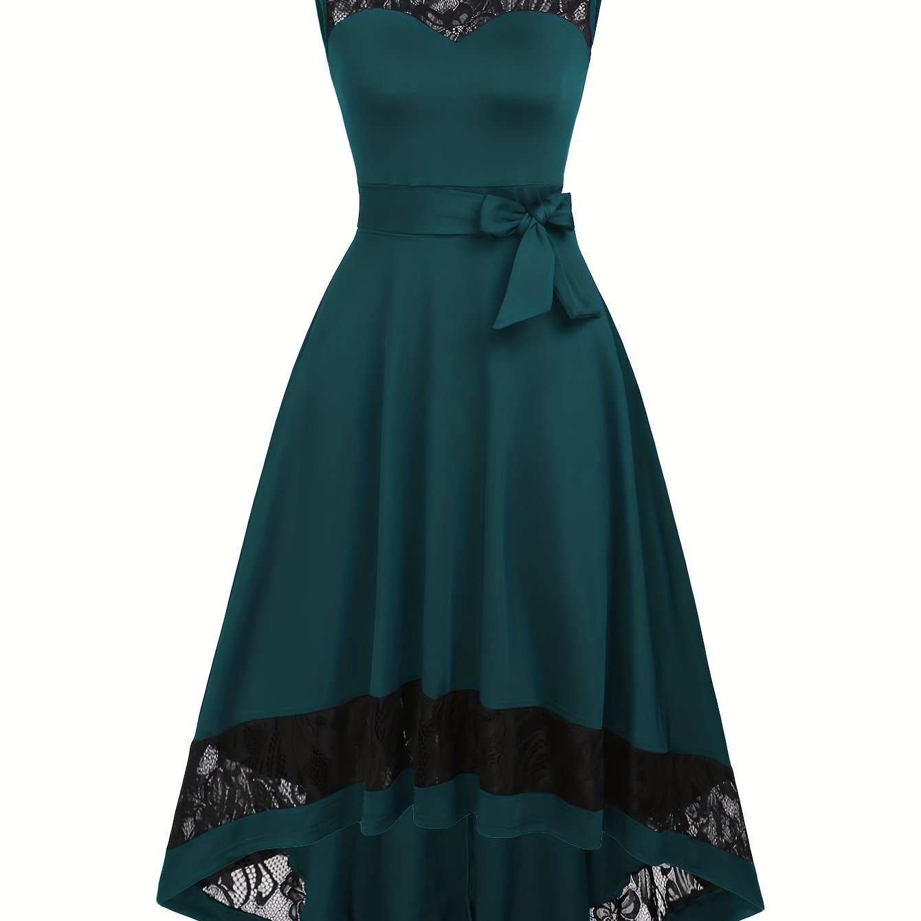 Developed Light Party Spliced Lace Front And Long Train Back Dress