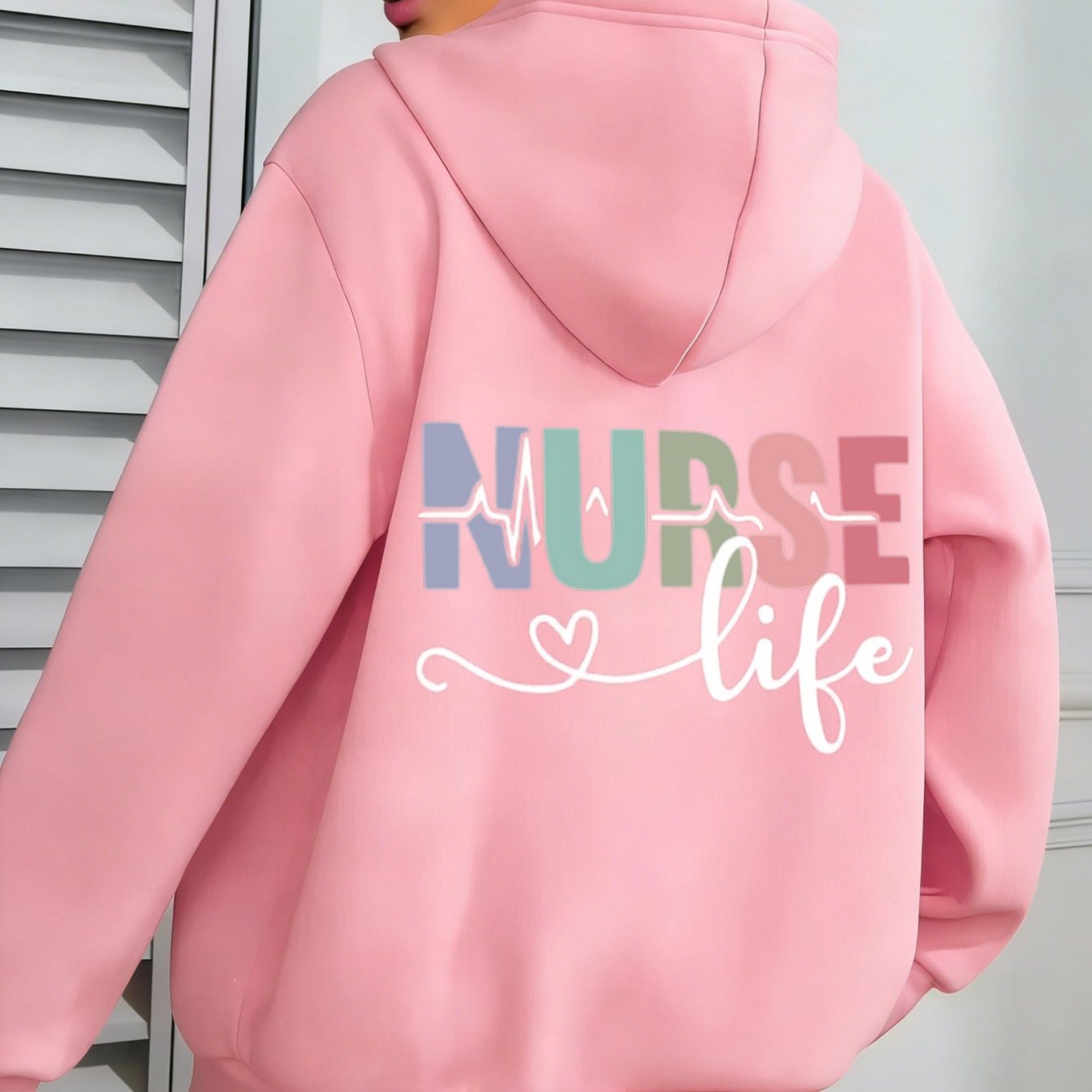 Image of Women's Long Sleeve Zipper Hoodie Sweatshirt For , Made Of Slightly Stretchy, Perfect For Nurse Life