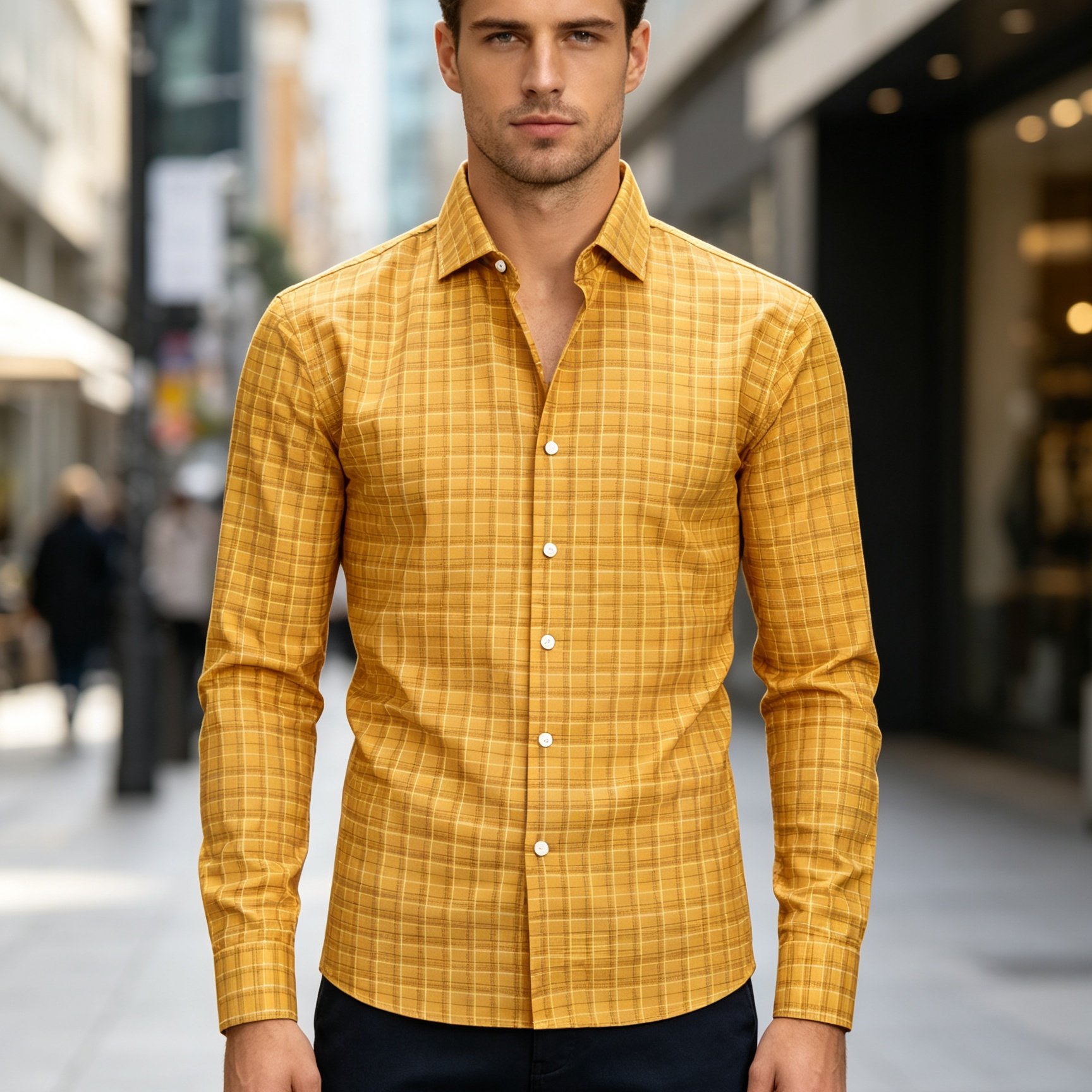 TEMU Men's Long Sleeve Shirt, Spring/autumn New Loose Versatile Collar Shirt, Drapey And Wrinkle-resistant, Suitable For Daily Commute And Casual