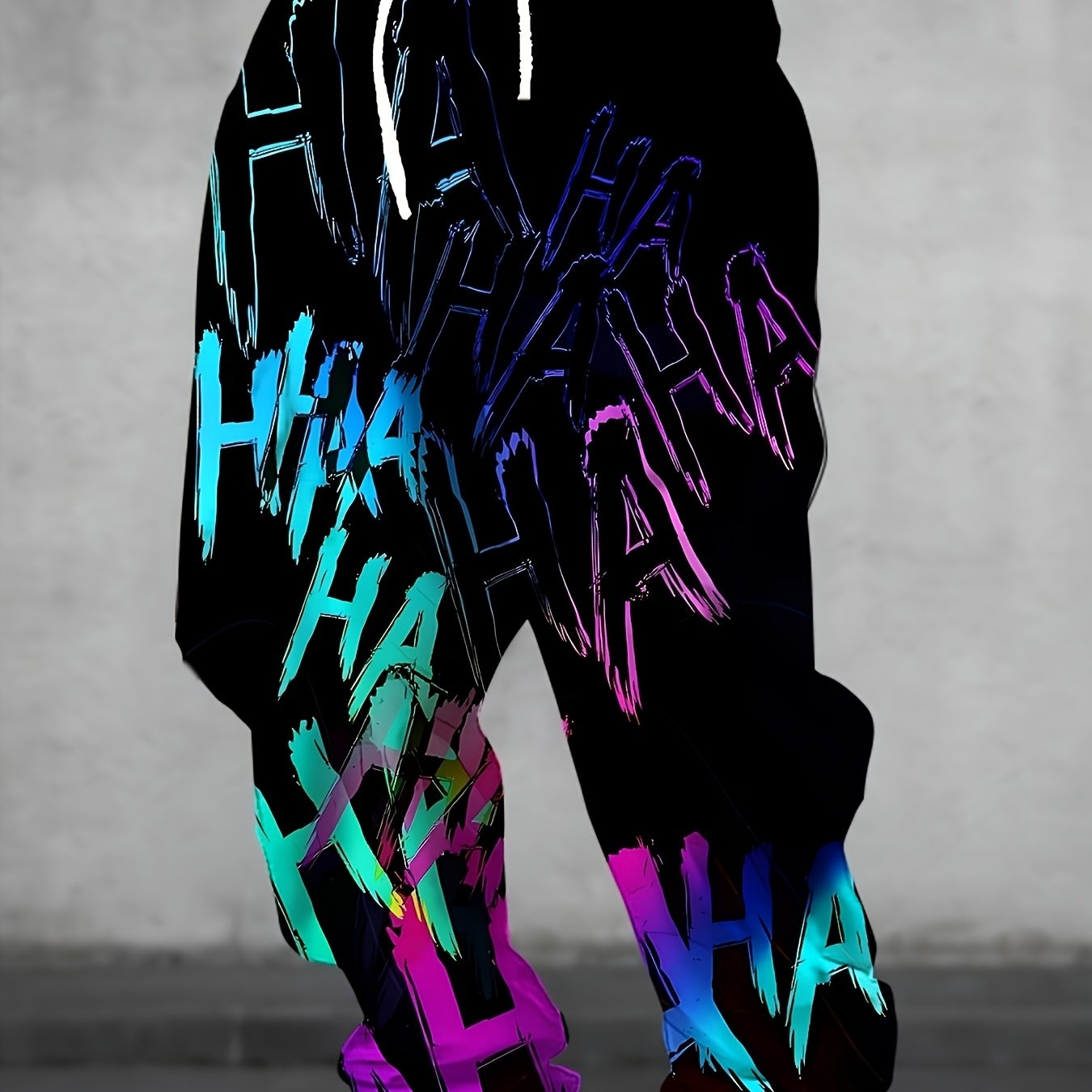 TEMU Fashionable Design Men's Abstract Graffiti Pattern Printed Sweatpants With Drawstring And Pockets, Stylish Long Pants For , Comfortable And