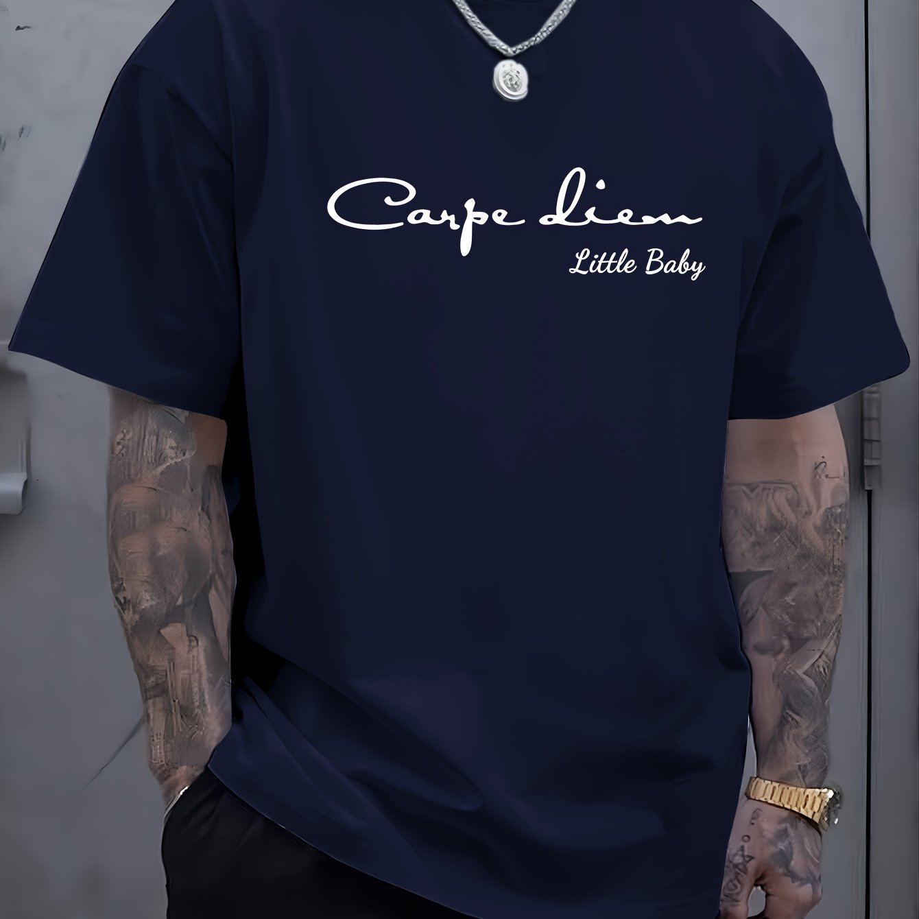 TEMU Plus Size Men's Casual Sports Short Sleeve Summer Top T-shirt Boyfriend Gift