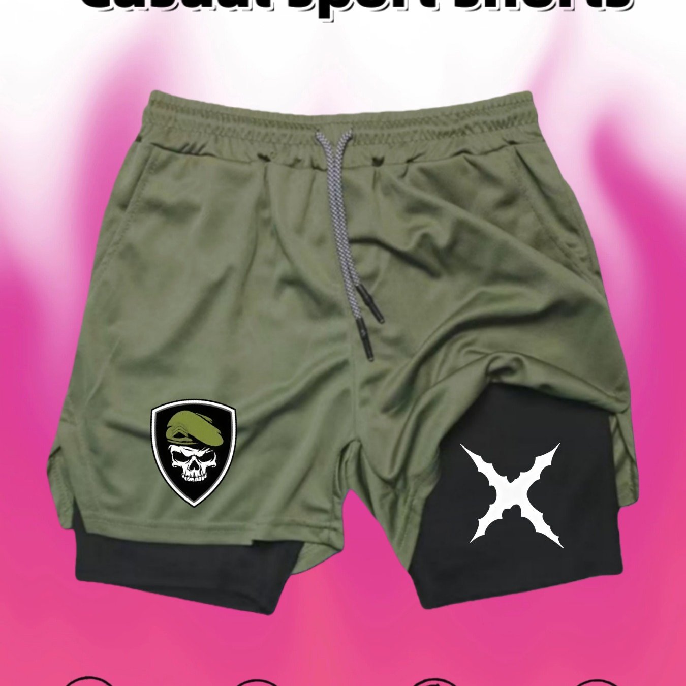 TEMU Men's New 2025 Printed Sports Shorts, Breathable And Quick-drying, Non-stuffy And Sweat-wicking, Perfect For Casual Streetwear! Lightweight