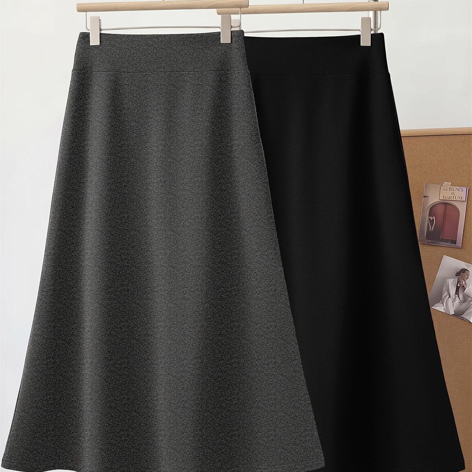TEMU Women's High-waist Flared Mermaid Skirt - 2pcs Set, Lightweight And Flowy With A Relaxed, . Flared Maxi Skirt For Women, A Trend, Versatile For