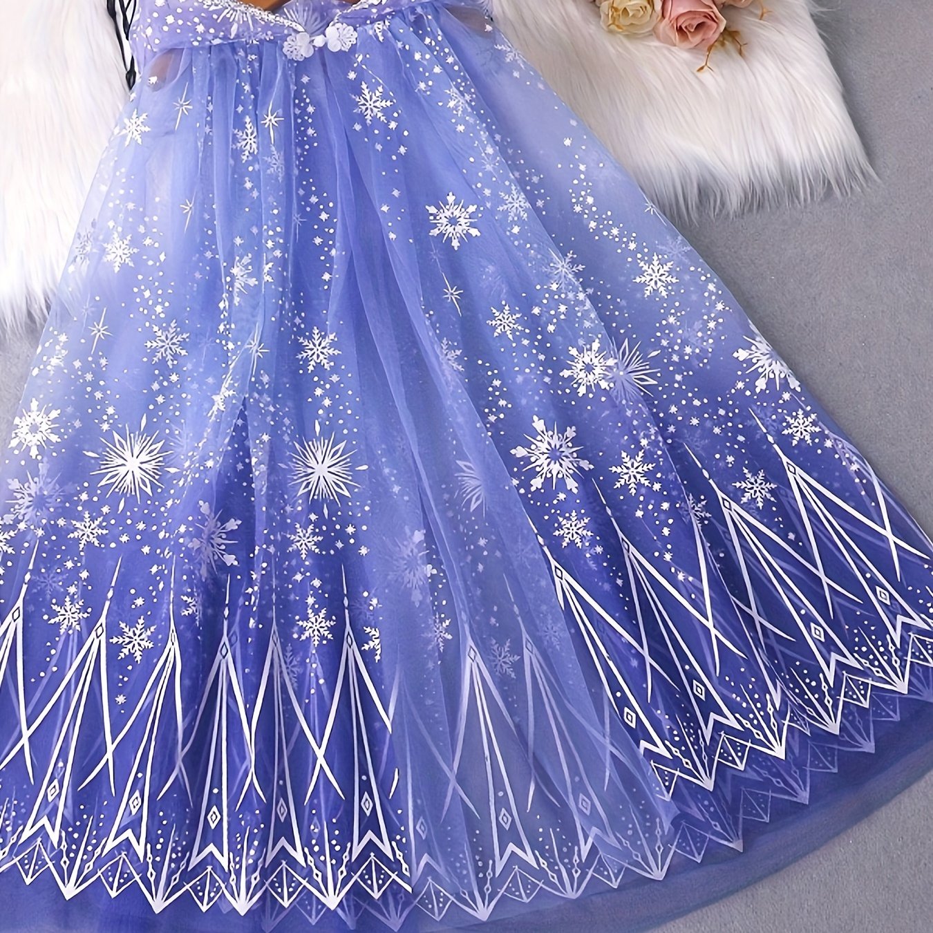 Image of Girl With Hooded Purple-blue Gradient Cloak, Suitable For Carnival, Christmas, Easter Costumes, Birthday Gifts, 3-8 Years Old