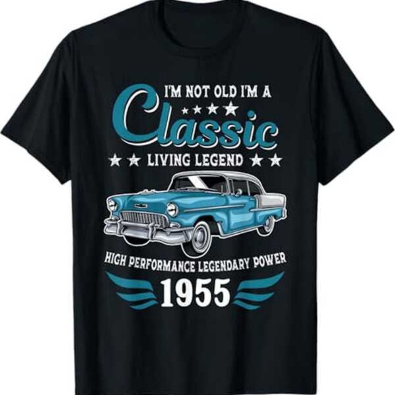 Men Plus Size Men Vintage 1955 Classic Car Graphic Tshirt Im Not Old Im A Legend Casual Round Neck Machine Washable Perfect For Summer Gifts Summer Parties Outdoor Clothing| Casual Wear