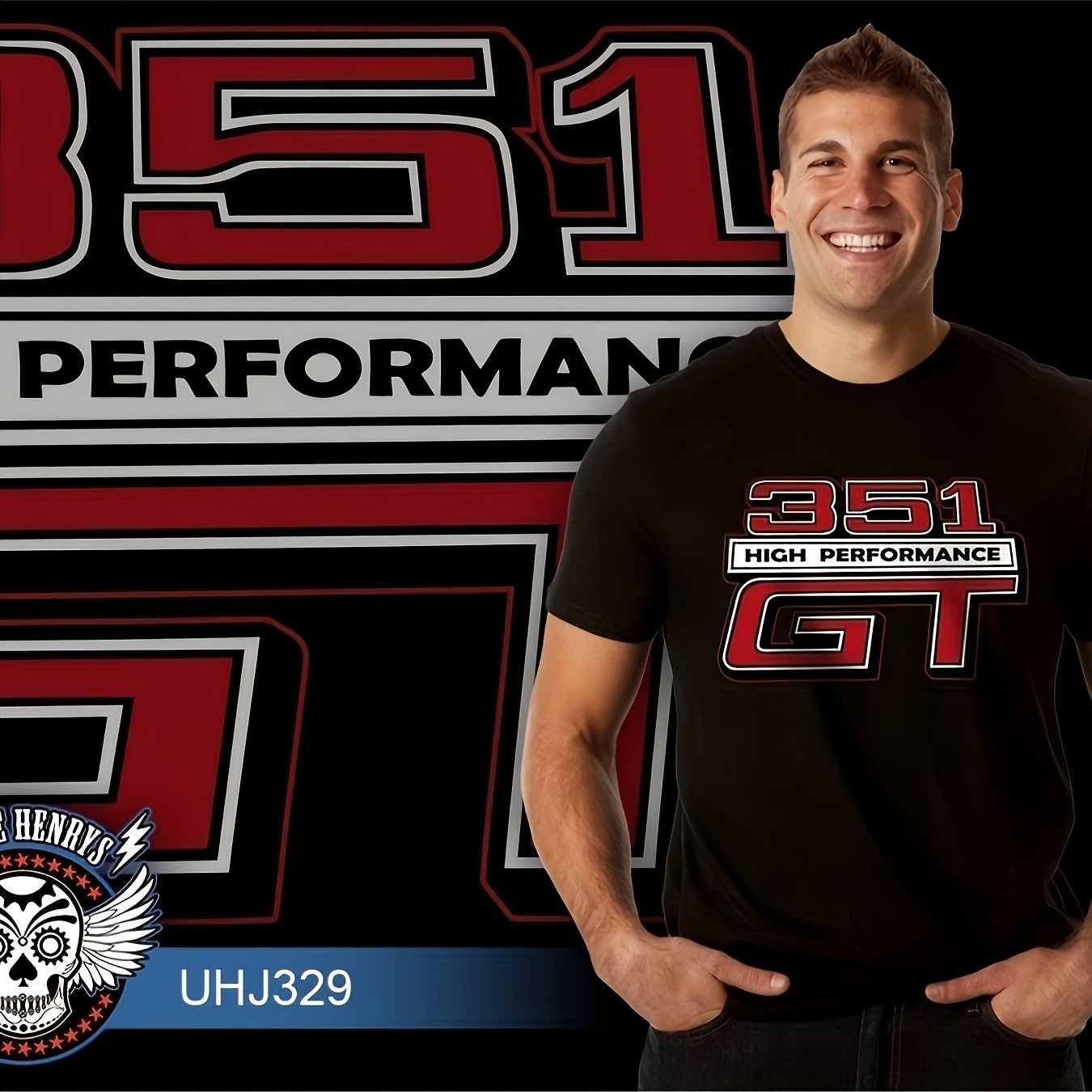 TEMU A 351 Logo T Shirt Vintage Car Badge Design 2025 Fresh Tee Heat Transfer Print Relaxed Crew Neck Short Sleeve For And Casual Attire ( 351same