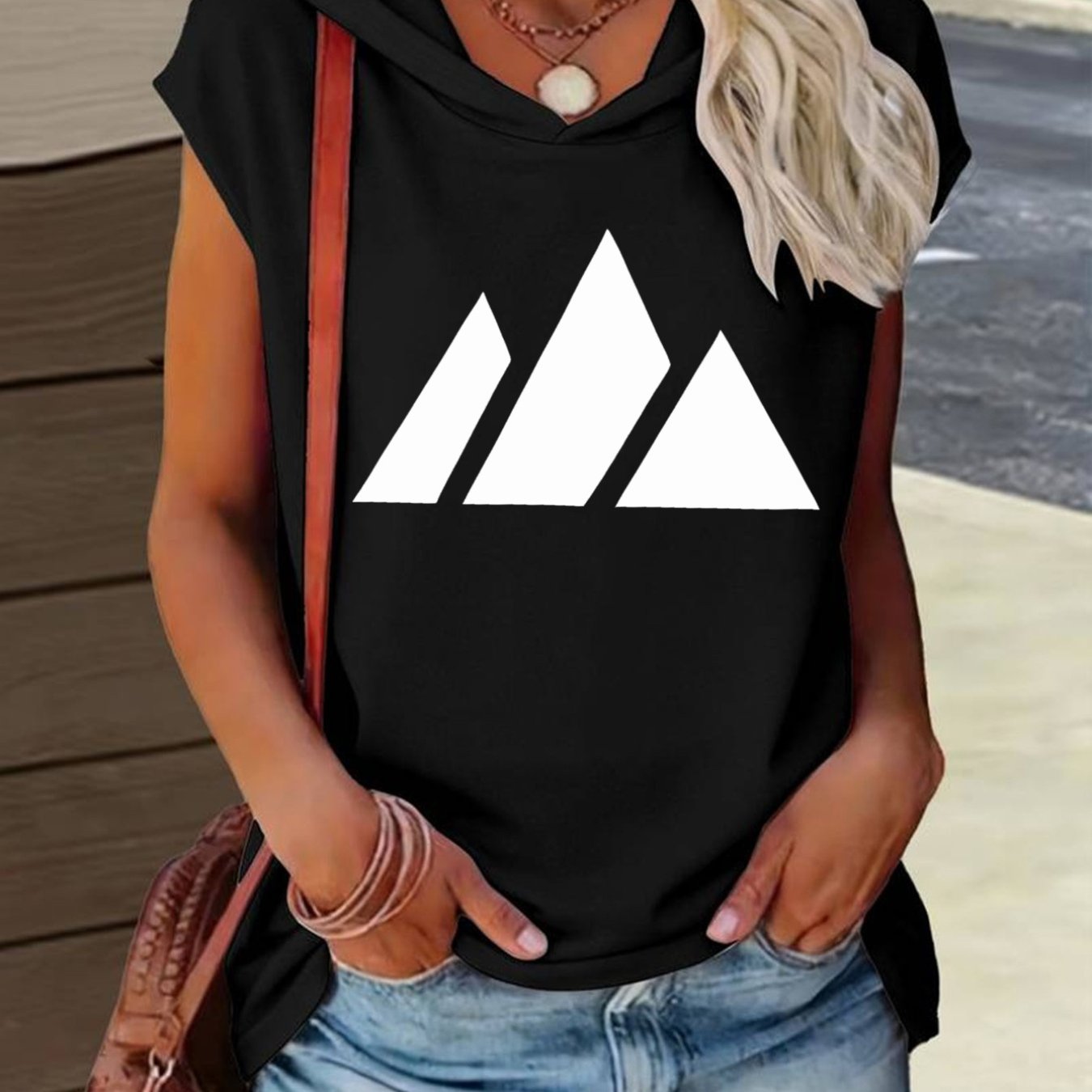 TEMU Loose-fit , Hooded Design With Printed Pattern, Comfortable And Versatile Style, New Summer Y2k Style Women's Sportswear, Elegant, Fashionable,