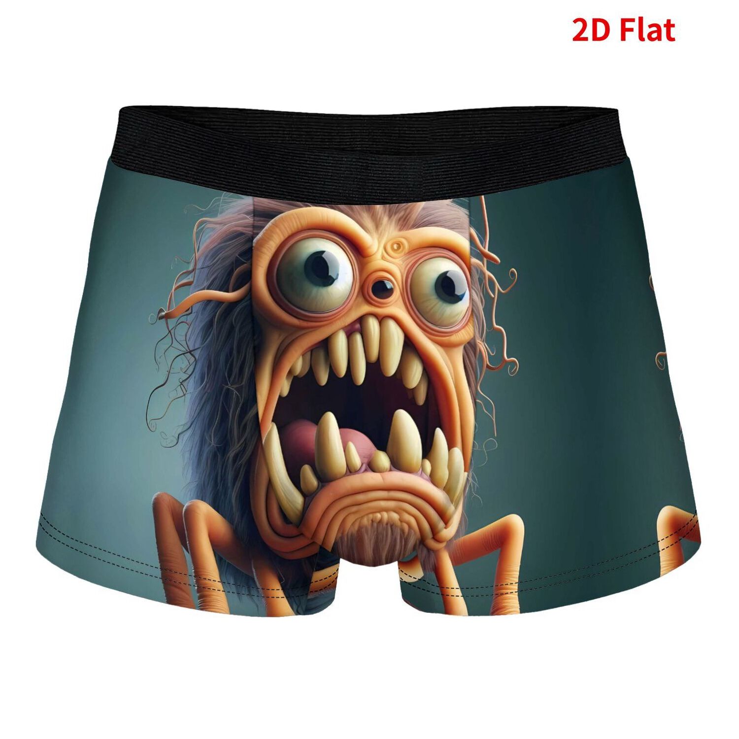 TEMU 2d Print Design Play Tricks Monster Creature Fantasy Boxer Underwear, Design, Comfortable Polyester Fabric, Suitable For Daily Wear, As A Gift