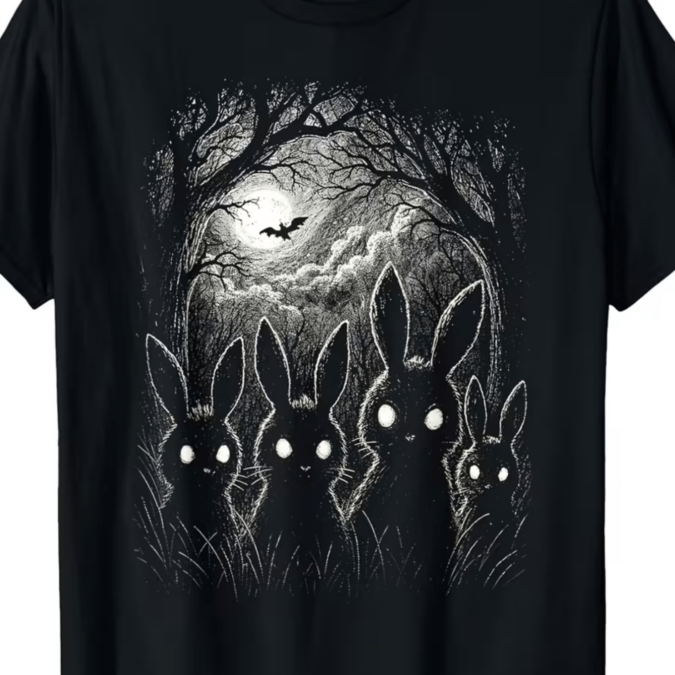 TEMU 2026 New Upgraded Luminous Eye Rabbit Print T-shirt