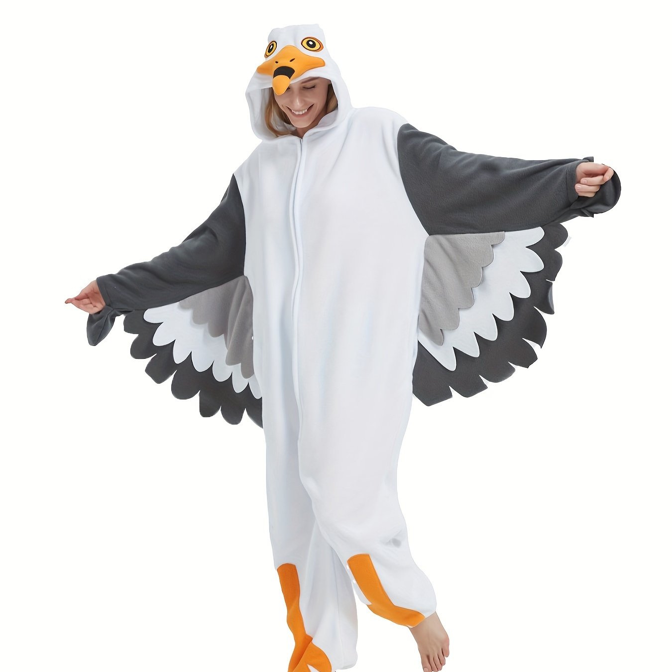Udobne Galebje Kombinezone za Odrasle - Tople in Zabavne Noč ÄŒarovnic Kostume, Anime Likovni Cosplay z Mehkimi Nogami in Kapuco, Pralno Domače