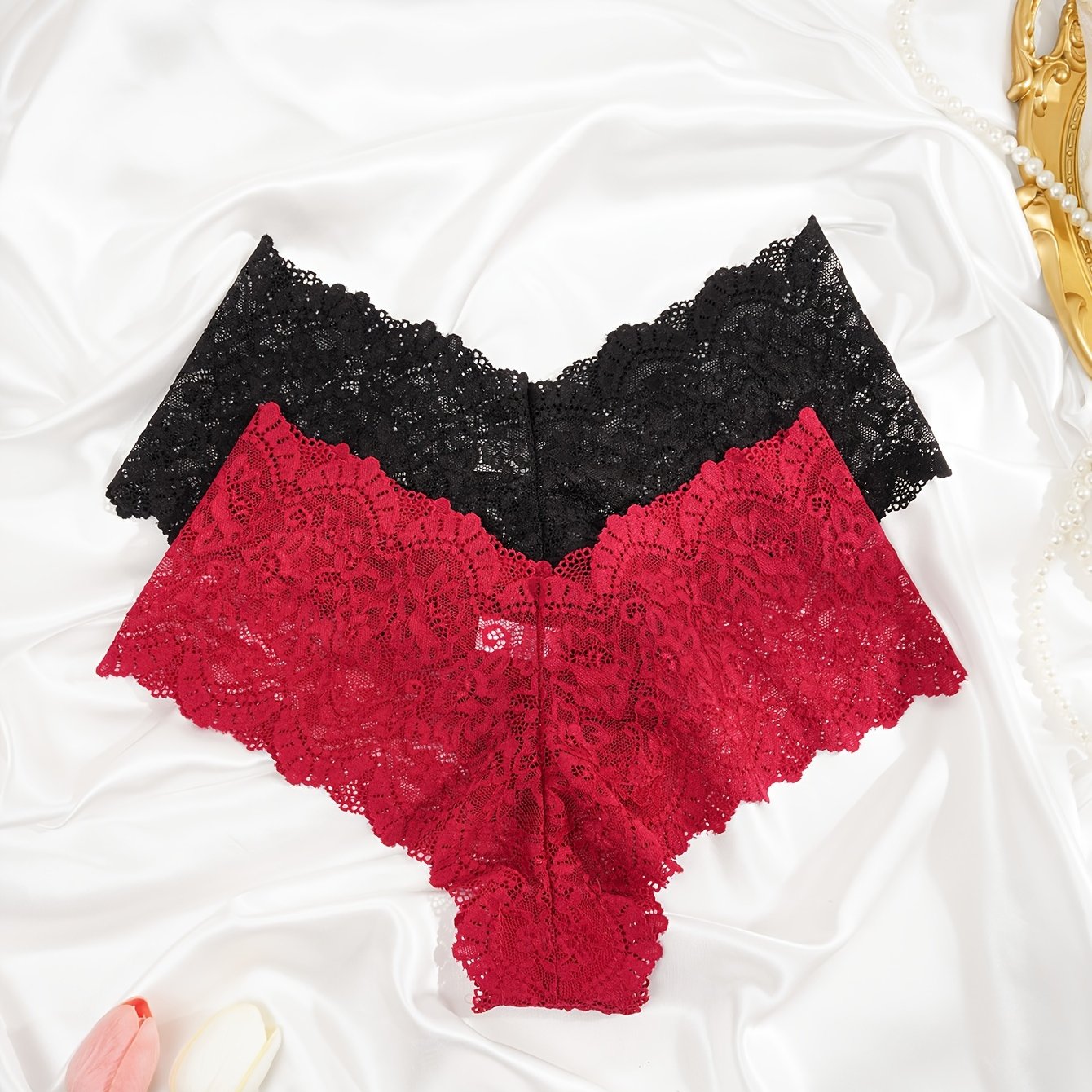 Ladies' Lace Sexy Boxer Shorts (set Of 2)