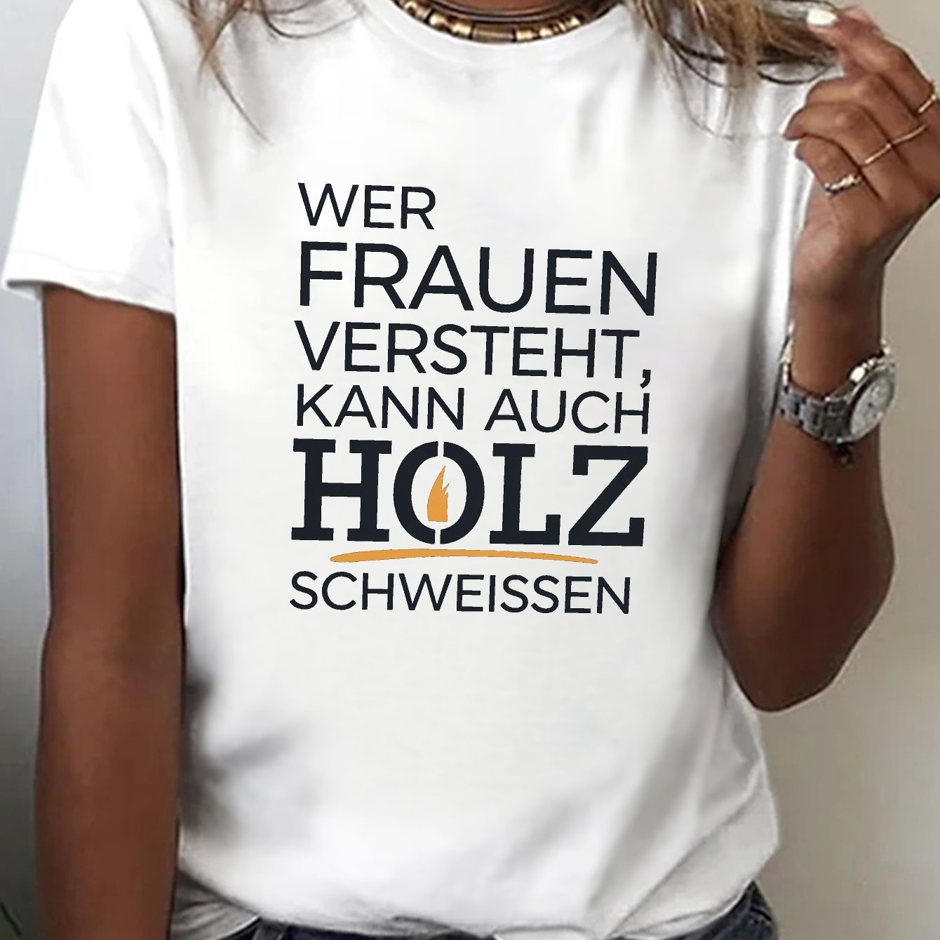 TEMU Lässiges Kurzarm-T-Shirt mit Rundhalsausschnitt und Grafikdesign, für Frühling und Sommer, für Damen entworfen