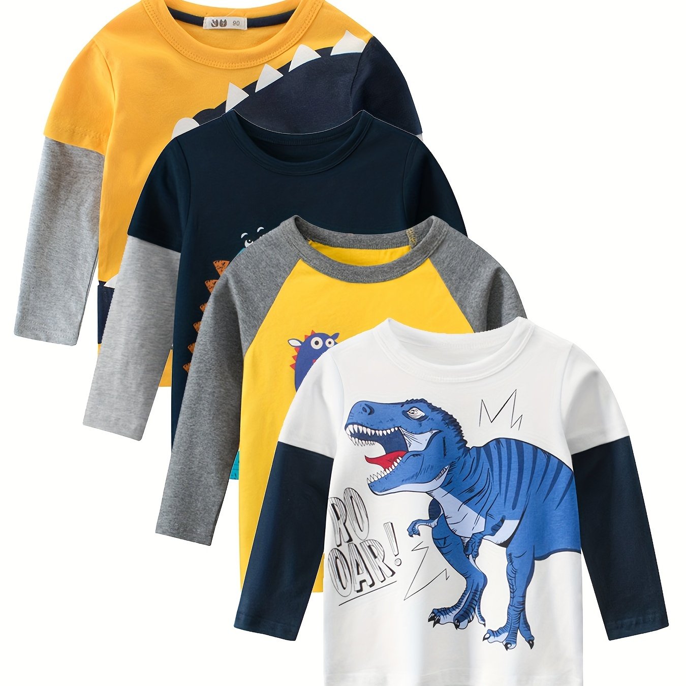 TEMU Children's Spring New Arrival 2024 Baby Clothes Boys' Base Layer Shirt Long Sleeve T-shirt
