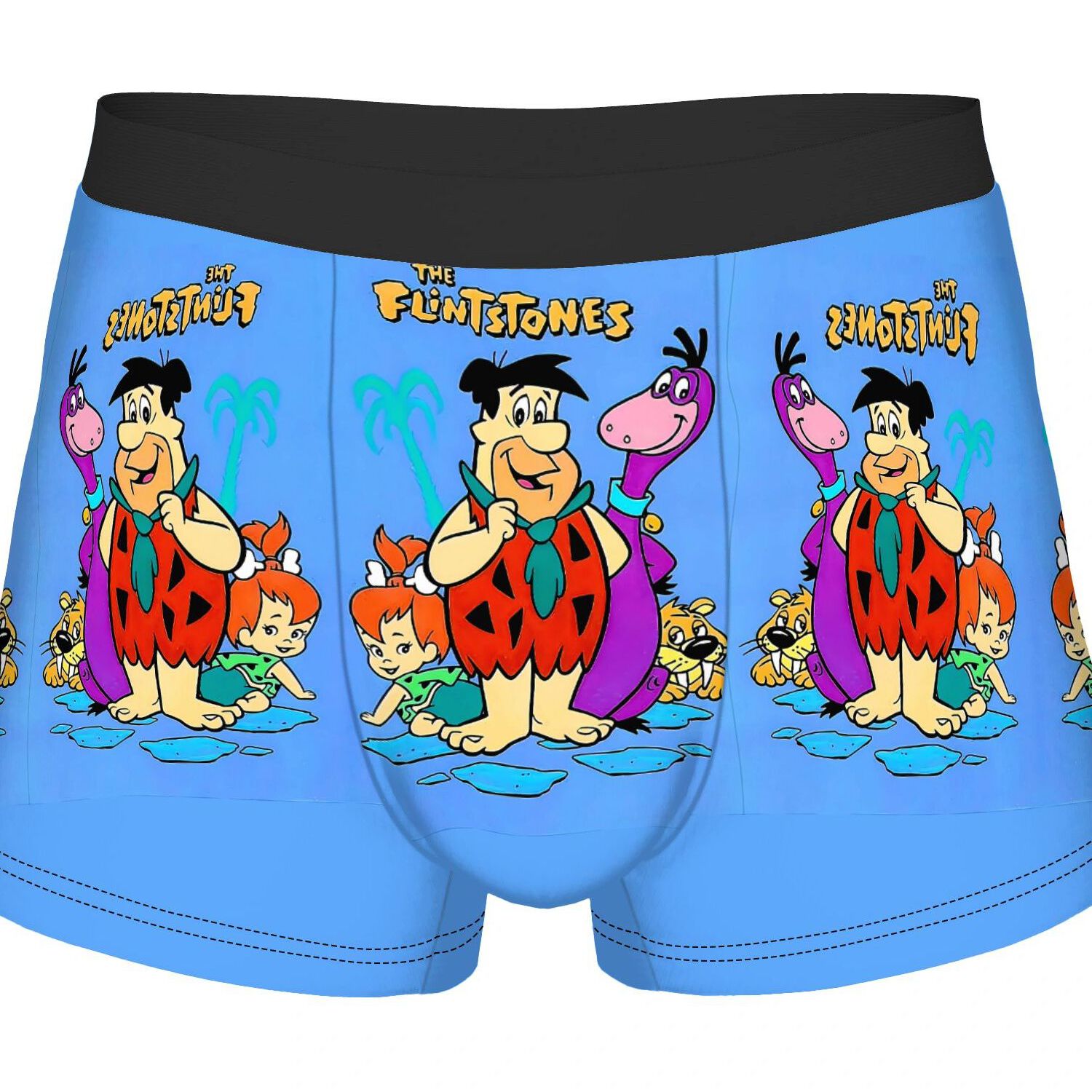 TEMU Flintstones Border Underwear Polyester Underpants 2d Print Design