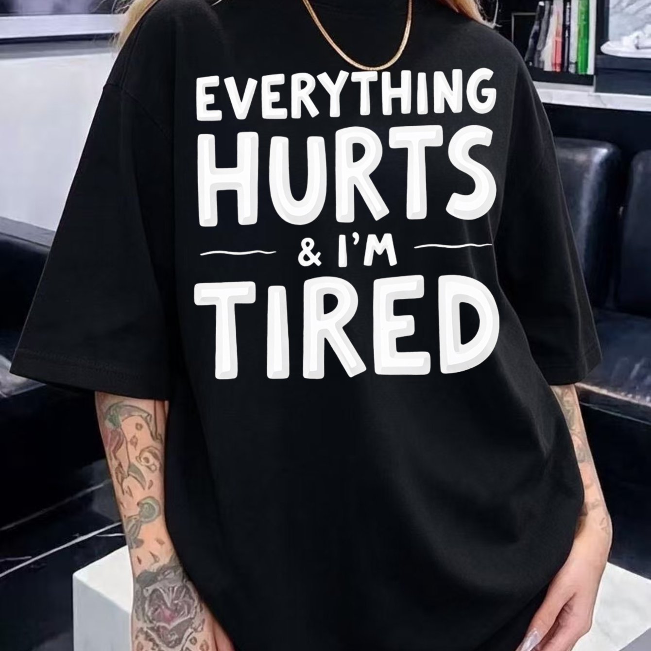 TEMU Plus Size - Casual Relaxed Urban Style 100 Percent Round Neck Printed T-shirt For Women And With Sleeves Large Size L To 5xl Plus Everything And
