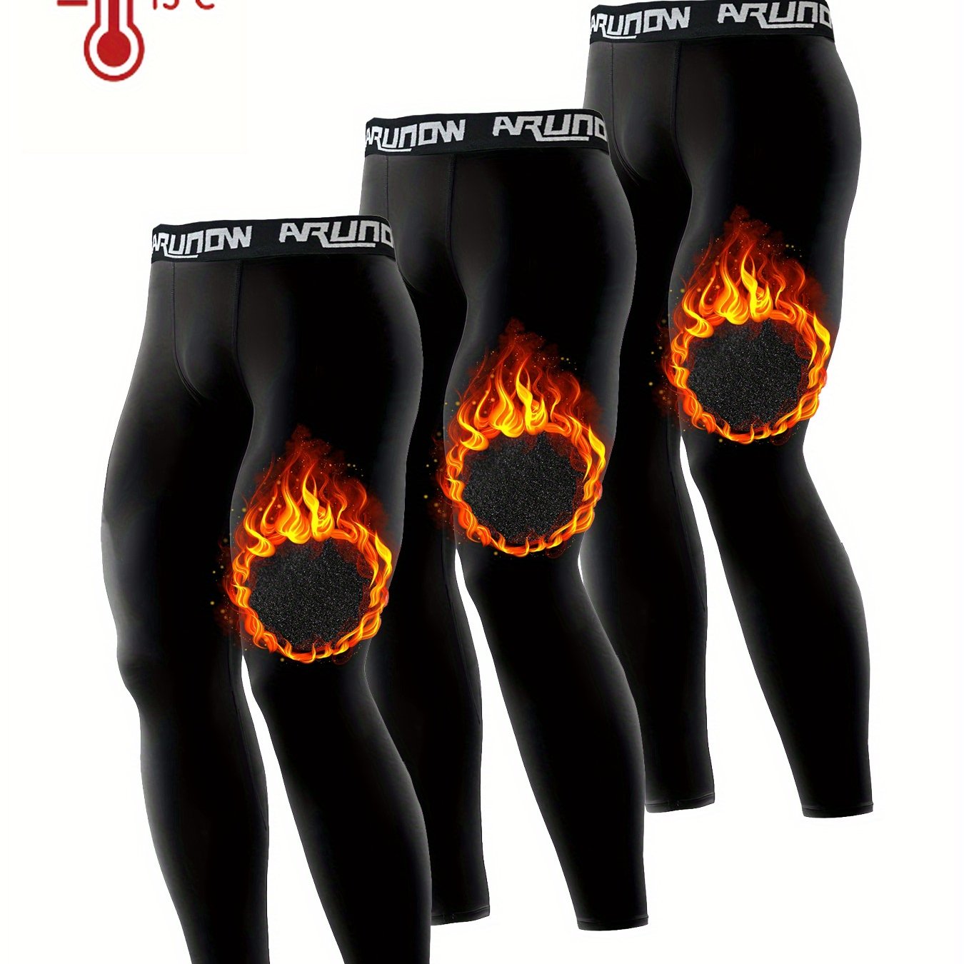 3pcs Men's Leggings, High-elastic Waistband Tights, Men's Slim Fit Pants, Thermal Long Pants, Thermal Underwear, Winter Clothes For Men