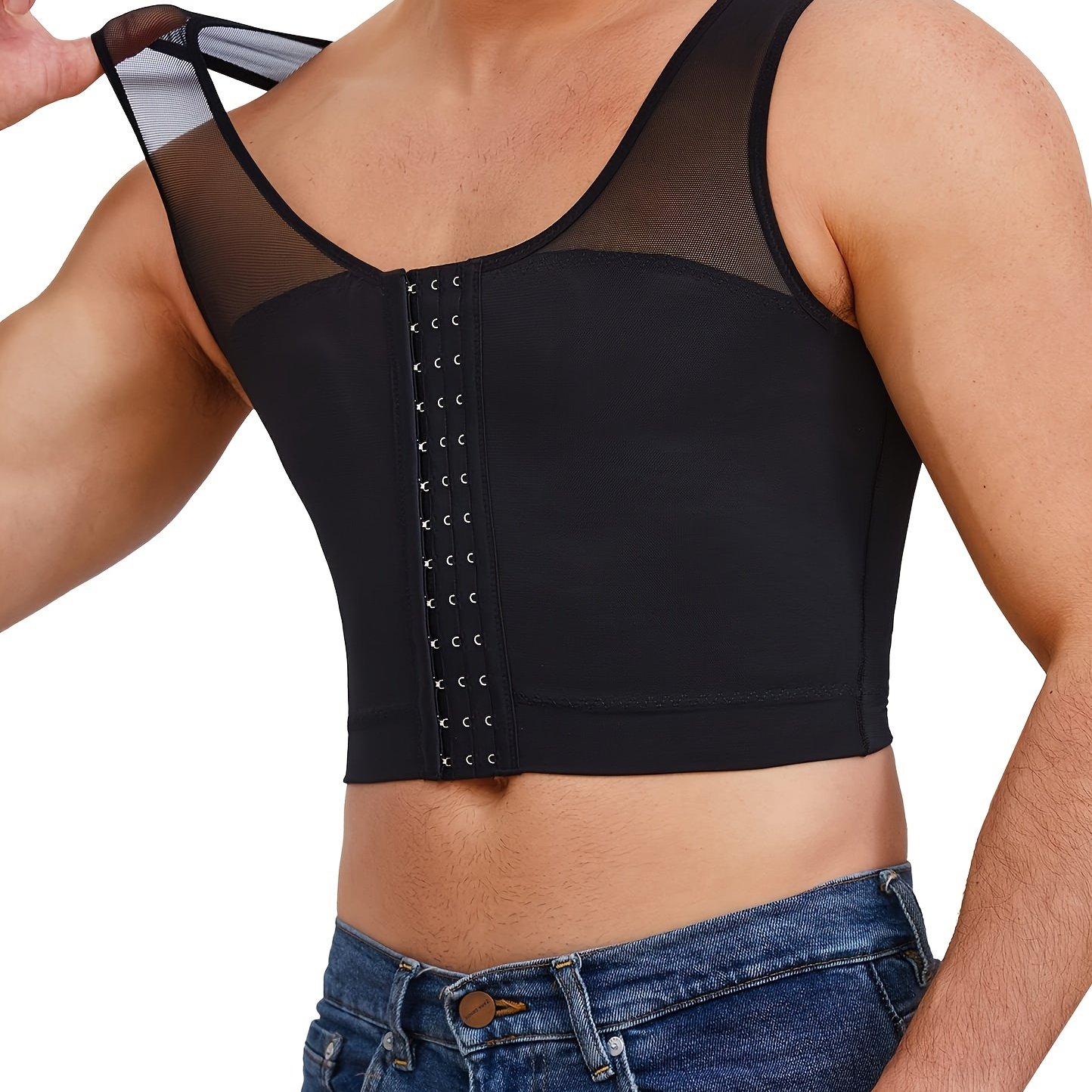 mens gynecomastia chest vest chest binder compression slimming undershirt male corset tank tops