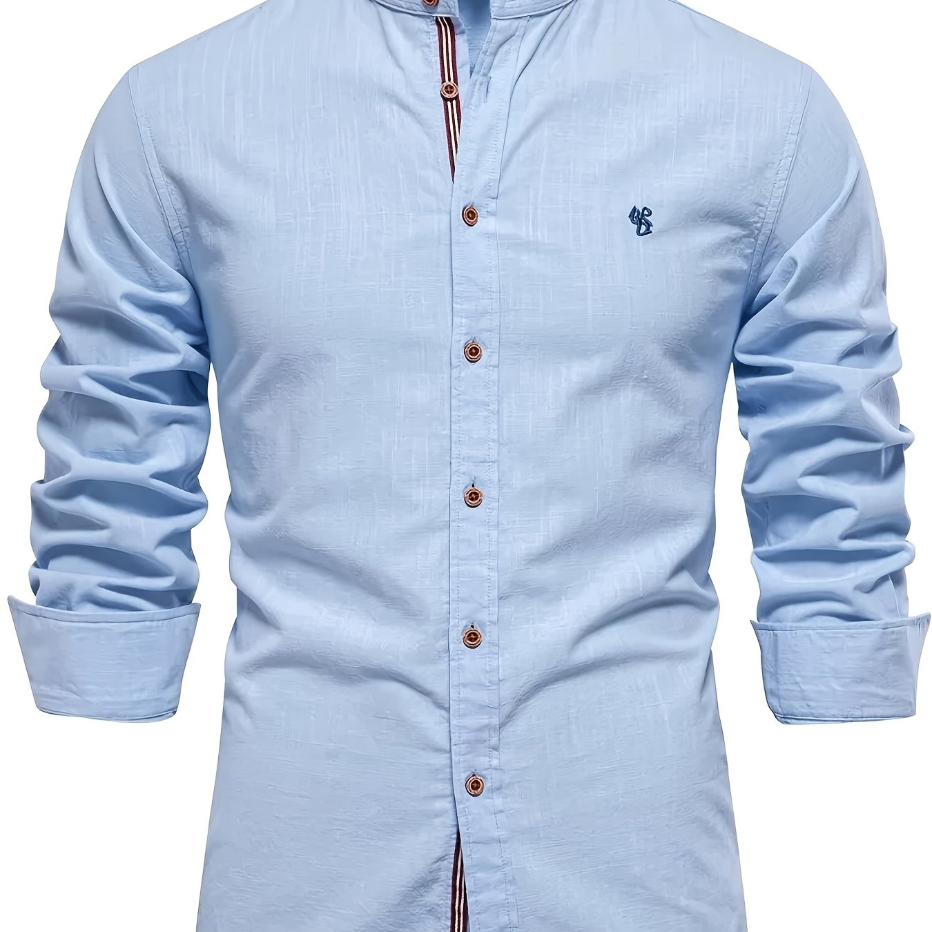 Men's Collar Long Sleeve Shirt, High-quality Solid Color Business Casual Top, Suitable For Spring And Autumn, Essentials