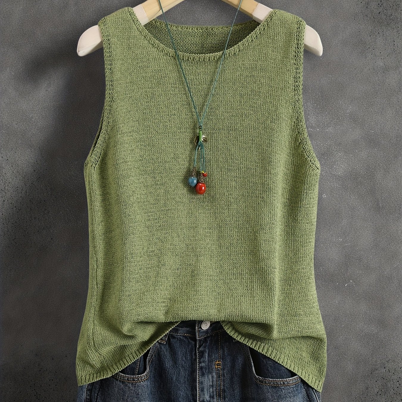 TEMU Td9841 Solid Color Vest For Women, Summer Lightweight Japanese-style Hong Vintage Layering Short Outerwear Tank Top