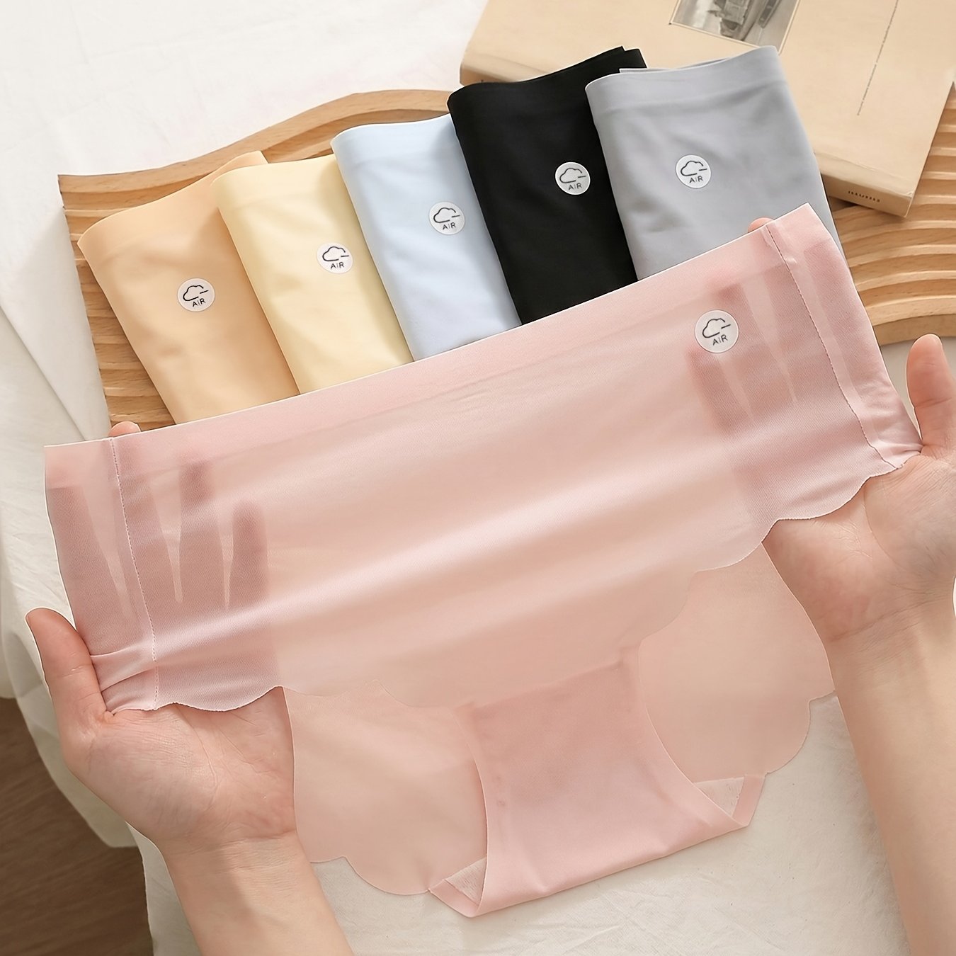 TEMU Bellabreeze 6-pack Women' Thin Quick Dry Breathable Seamless Underwear, Bridal Wedding Panties For Daily
