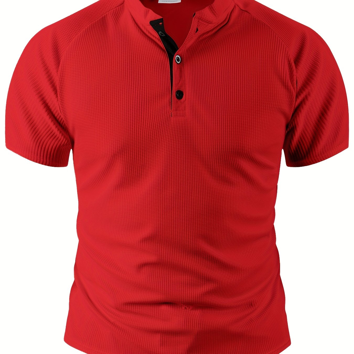 TEMU Men's Henley Shirt - Breathable And Stylish Short-sleeve Top, Perfect For Summer Casual Wear And - Lightweight And