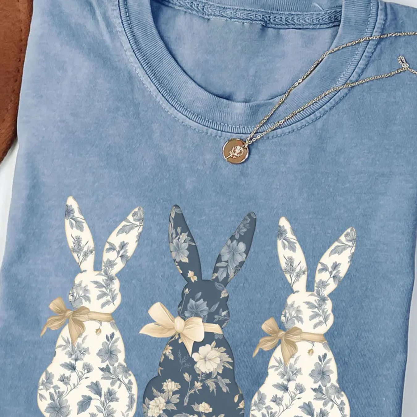 TEMU Local Delivery, Spring/summer T-shirt With Easter Bunny, Chick, Flower, And Egg Prints, Round Neck Short-sleeve T-shirt, Casual And Comfortable