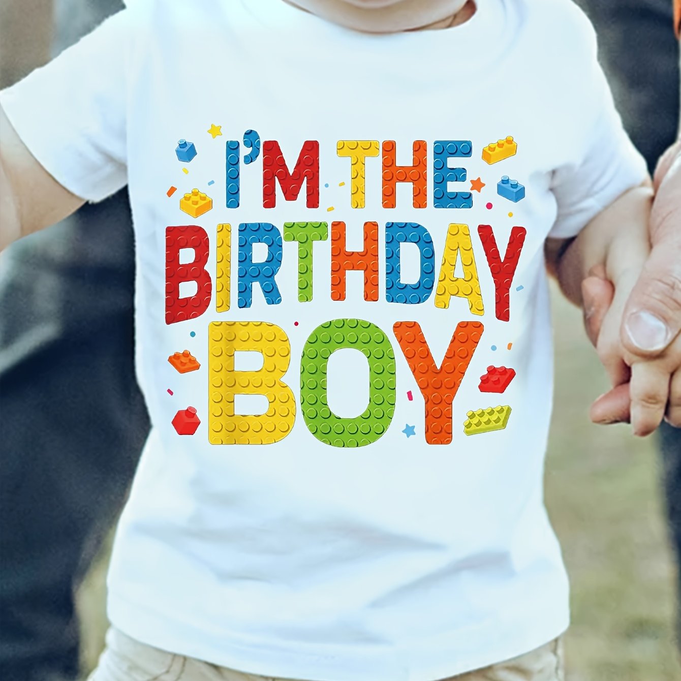 TEMU Tx12076 Yby Boy I'm The Birthday Boy Colorful Letter Versatile Casual Round Neck T-shirt Clothing