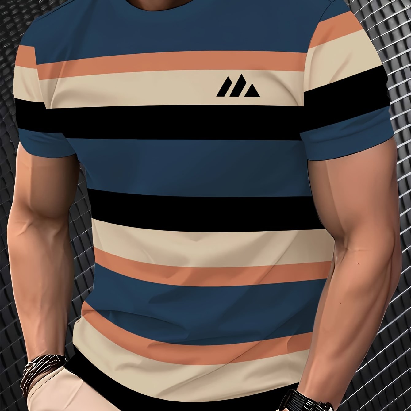 TEMU Men's Fashion T-shirt, Outdoor Commuter, Round Neck Short Sleeve, Sweatshirt