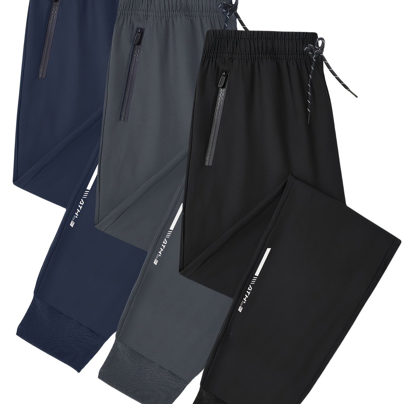 3pcs Men's Plus-size Casual Pants, Trendy And Versatile Men's Trousers, Extra-wide And Oversized Men's Outdoor Sportswear, Plus Size