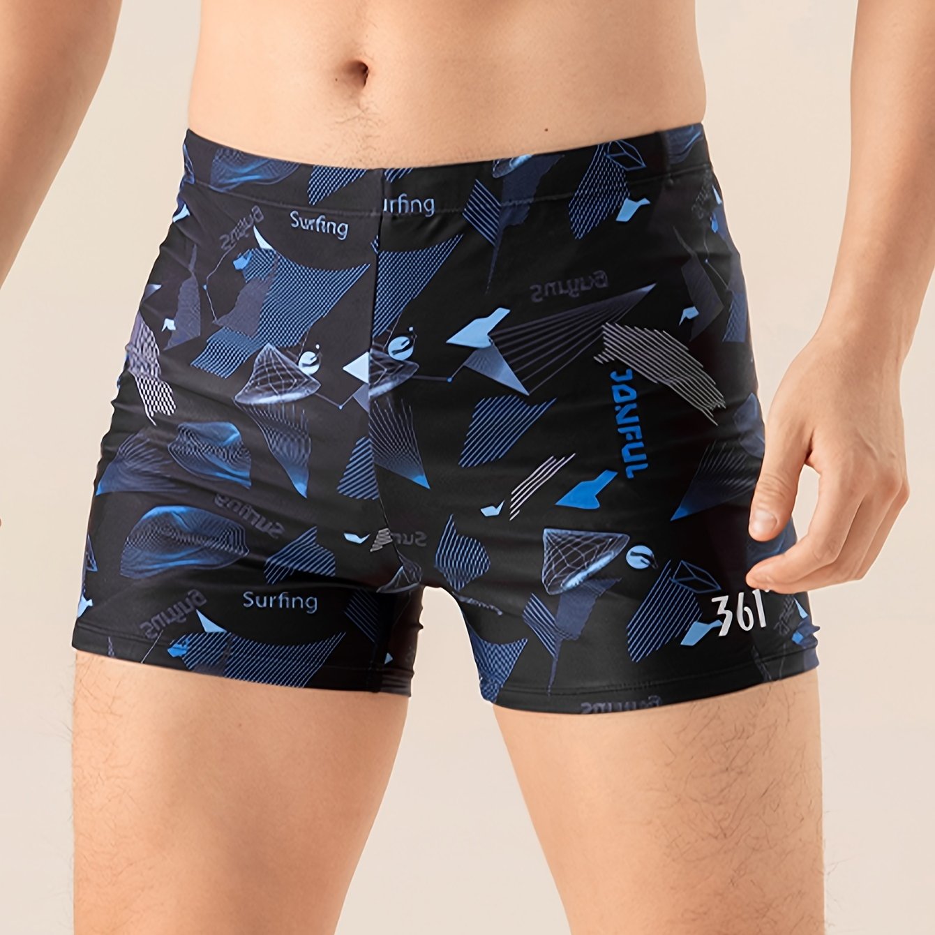 Image of 361 Men's Professional Athletic Swim Trunks, 2024 New Style, High-elastic, Quick-dry, Non-fading, Swimming, Surfing, Adult, Teenager