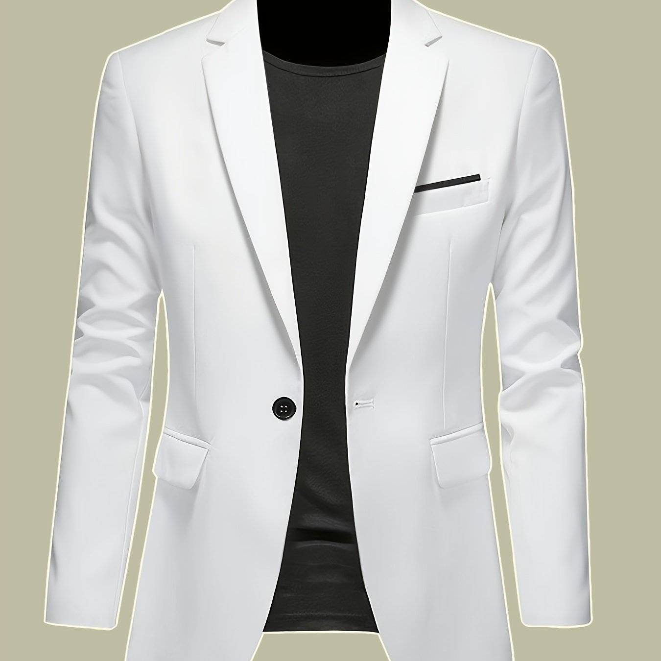 TEMU 1pc Lightweight Suit Jacket, Single-breasted Suit Coat, -fit Design For European And American Men