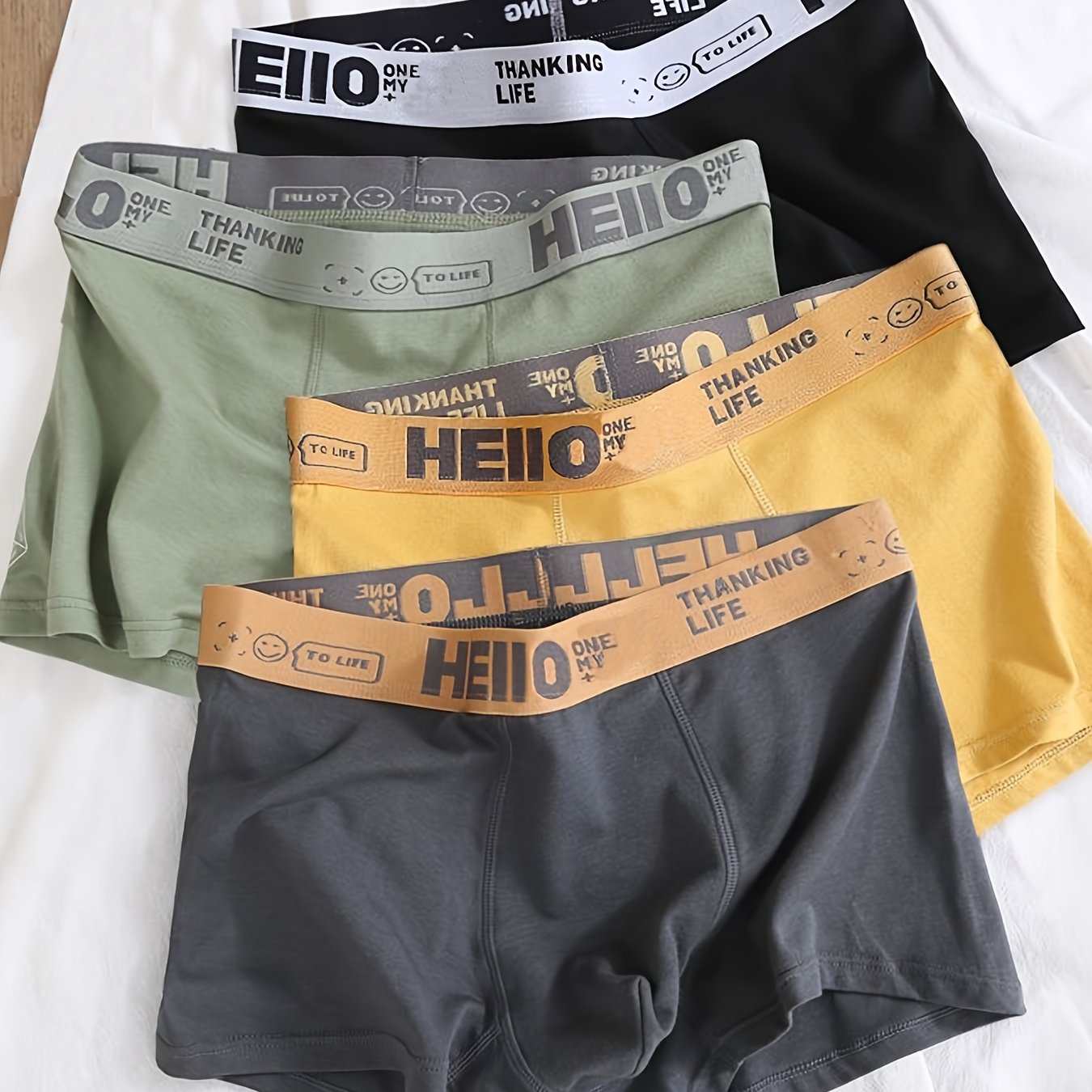 Image of 4pcs Breathable Soft Men's Boxer Briefs, Men's Underwear, Men's Style Shorts, Stretchy And Comfortable, Men's Undergarments, Perfect For