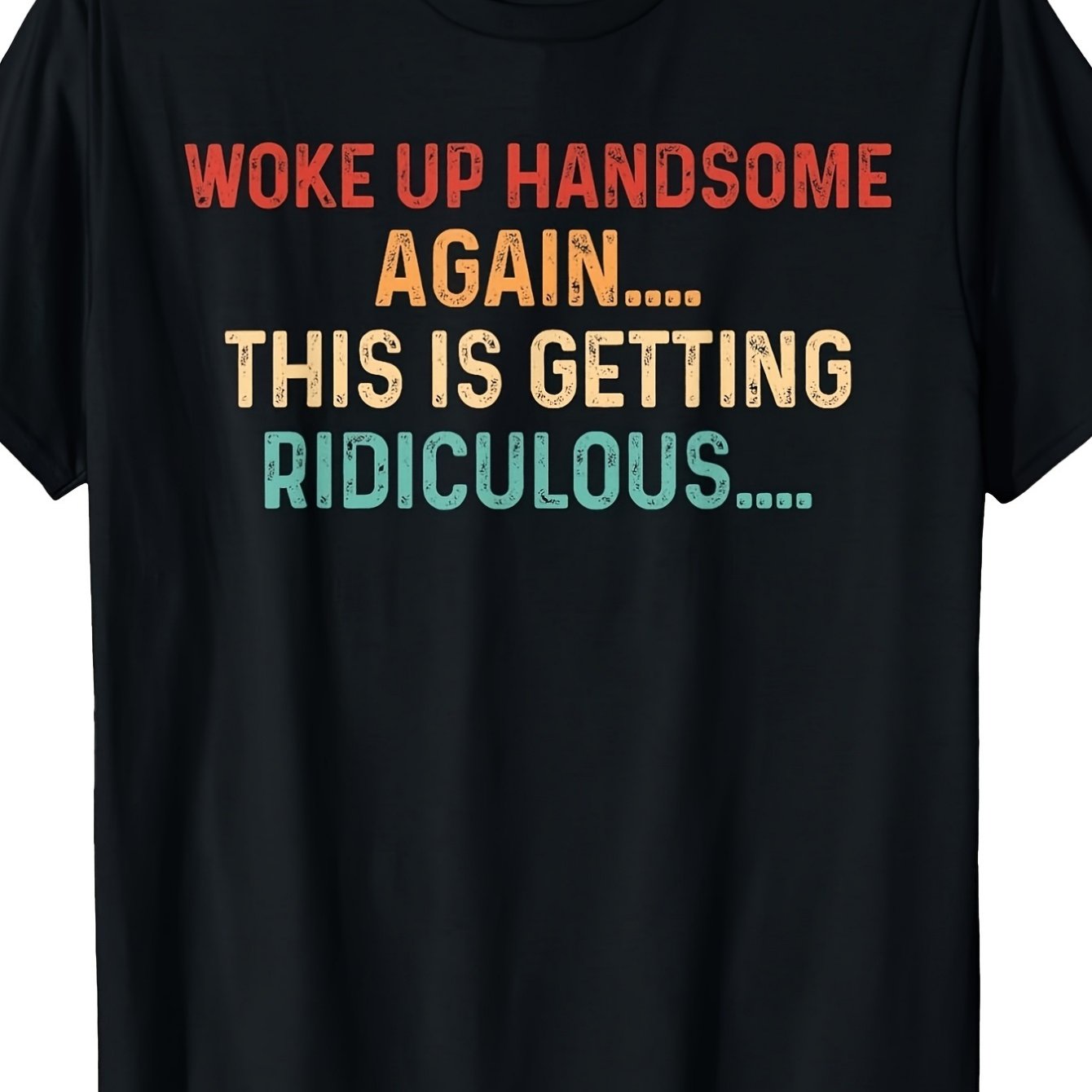 TEMU Wake Guy Satirical Men's T-shirt