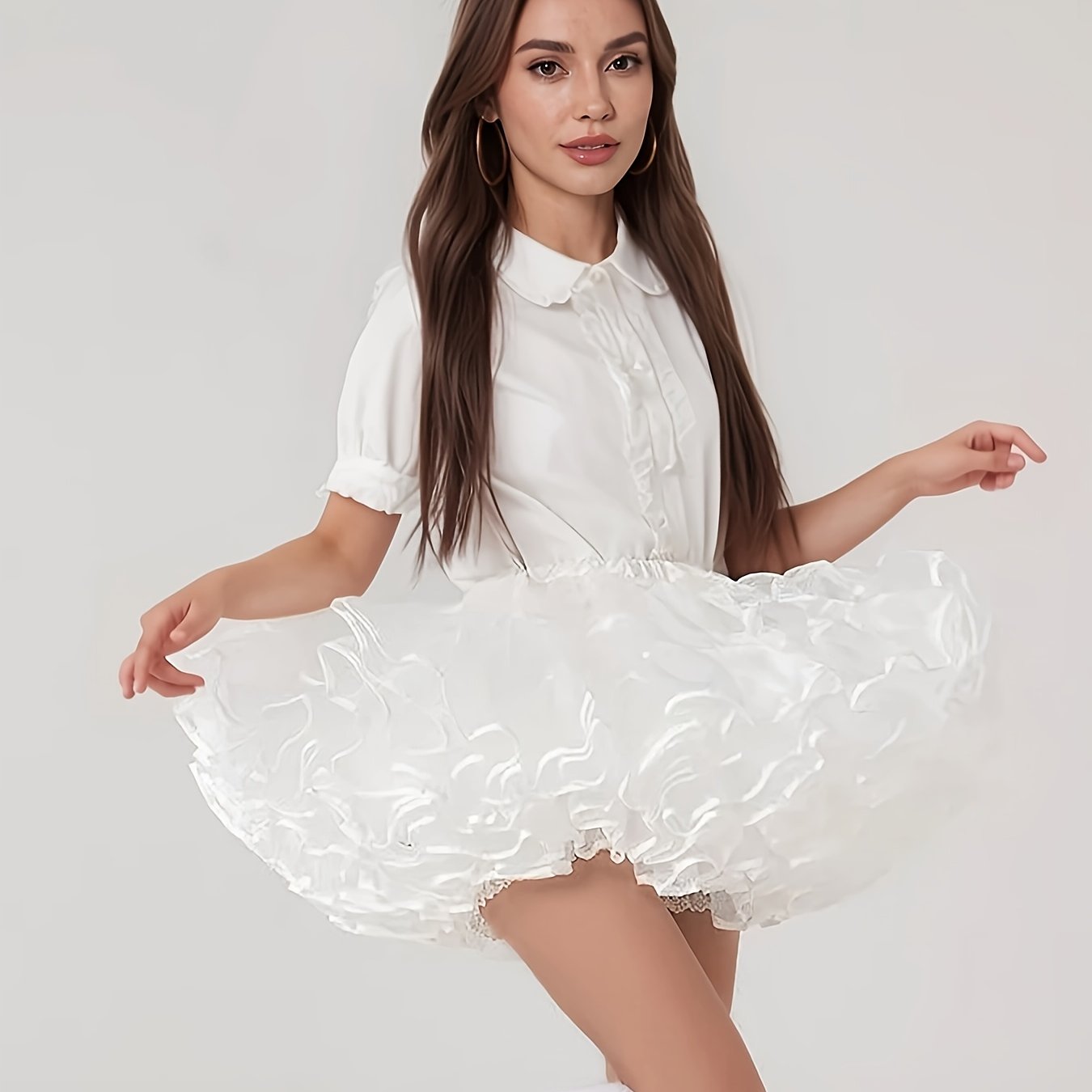Lolita Style Style Super Fluffy Petticoat, Boneless Skirt Support, Soft Tulle Short , New Style From Korea And Japan