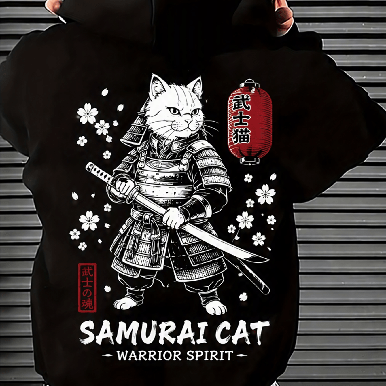 Image of 's Hoodie Cat Trendy Print Hoodie Streetwear Fashion Men's Hoodie Fleece Thickened Hoodie Autumn Winter Casual Daily Wear Gift For Anime Fans