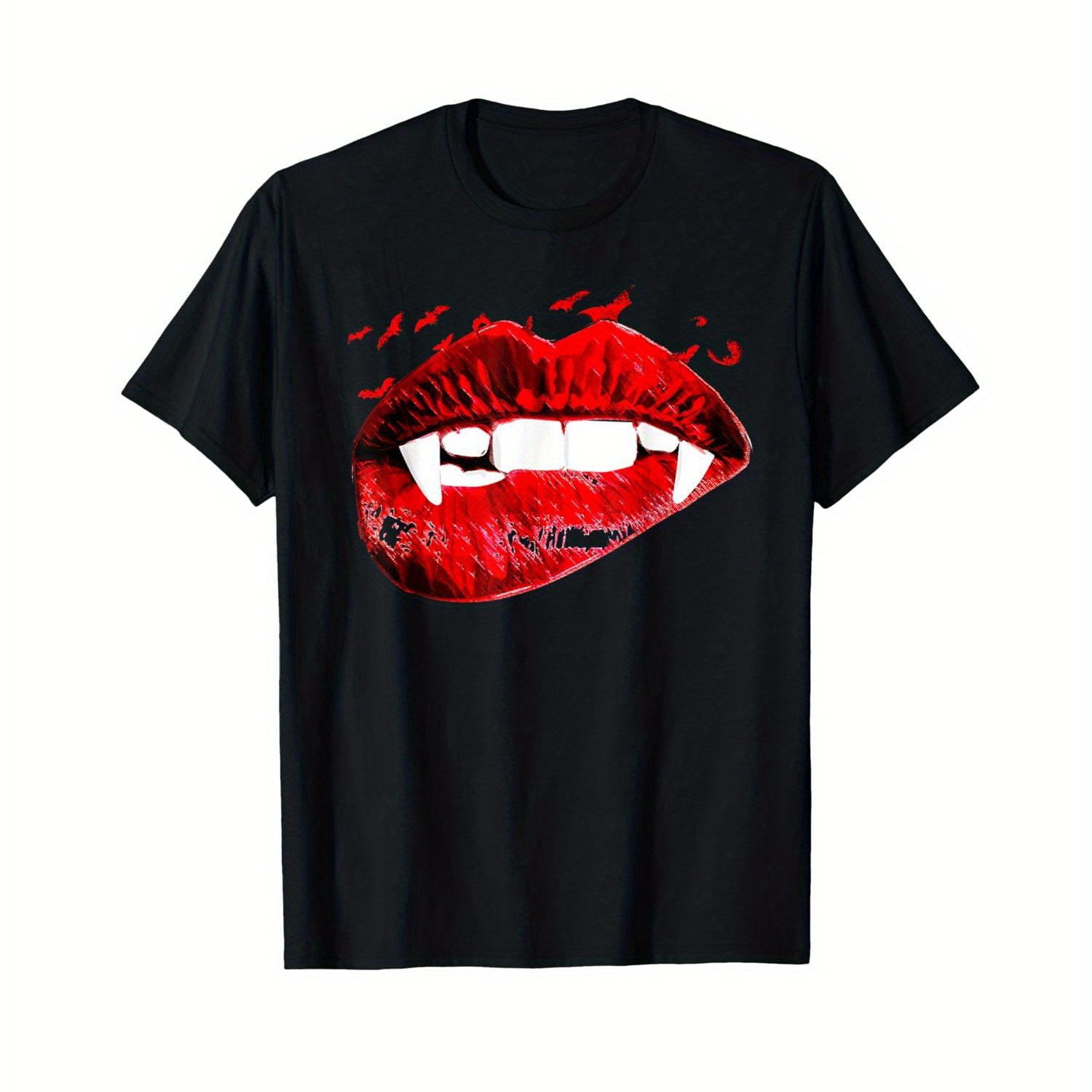 TEMU Vampire Vampire Teeth Bats Halloween T-shirt