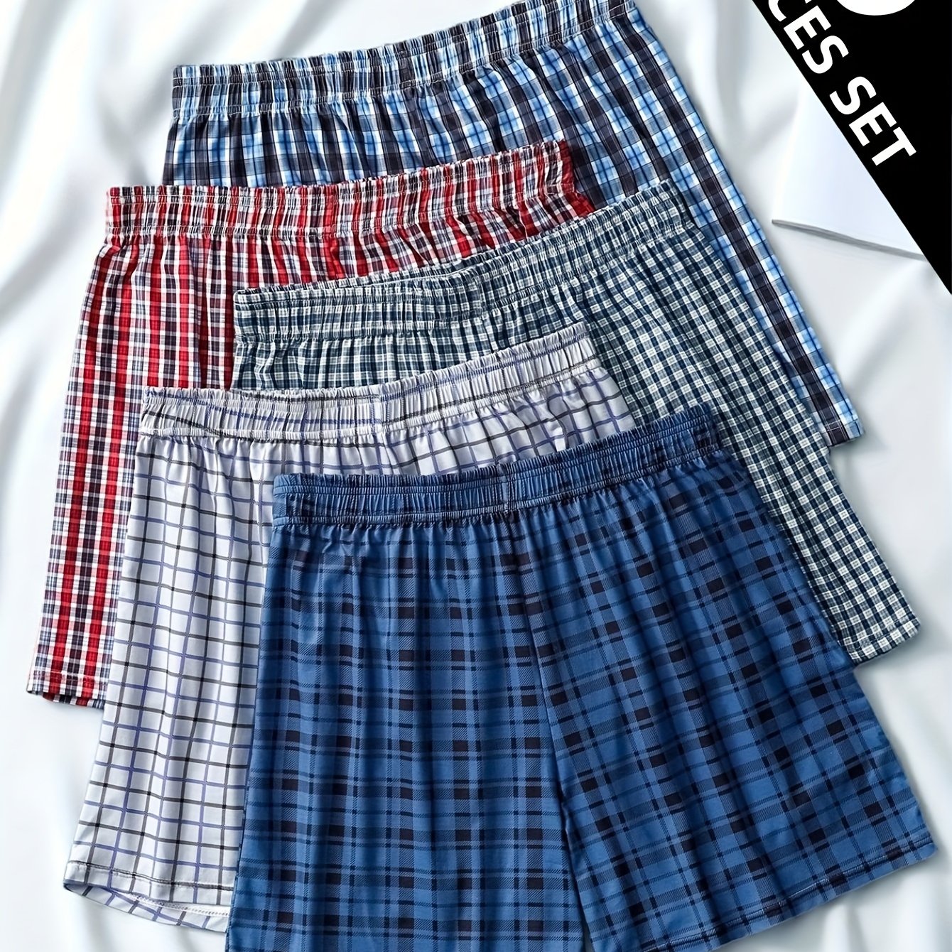 TEMU 5-pc Classic Print Arrow Pants Elastic Waist Loose Shorts Breathable Flat Seam Panties Home Daily Pants