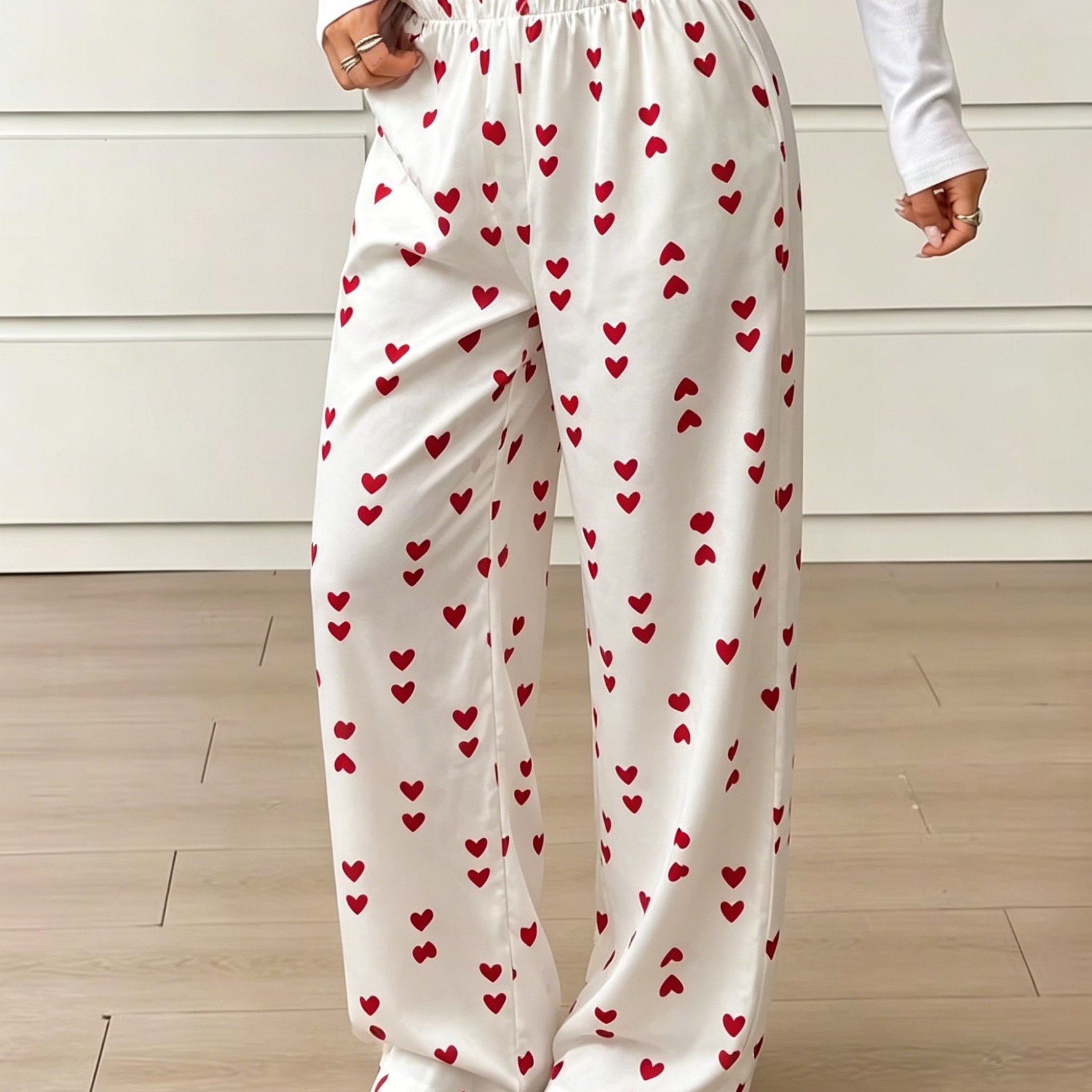 TEMU Love Comfortable Sleep Pants Elegant Temperament Sleep Pants Home Pants
