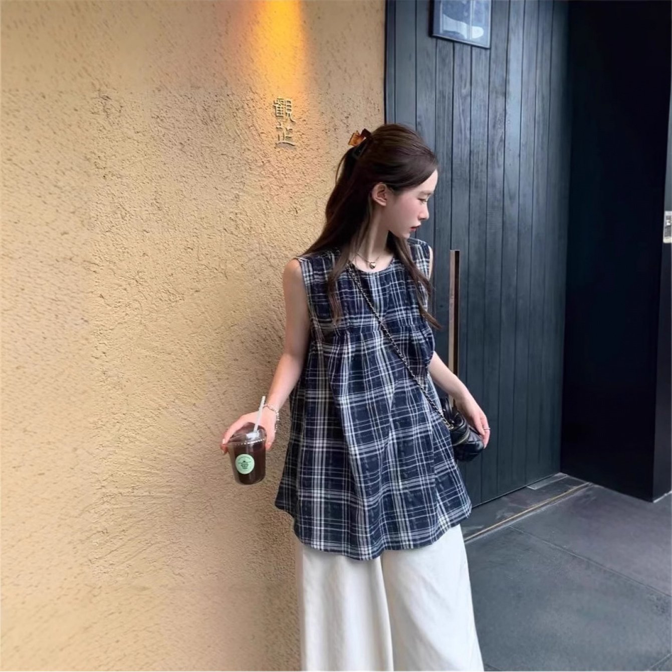TEMU 【新作】春・夏・秋の新スタイル。レトロな和柄のシャツ（レディース）。夏のルーズなノースリーブカジュアスは、キュートで、ソフト素材を使用。
