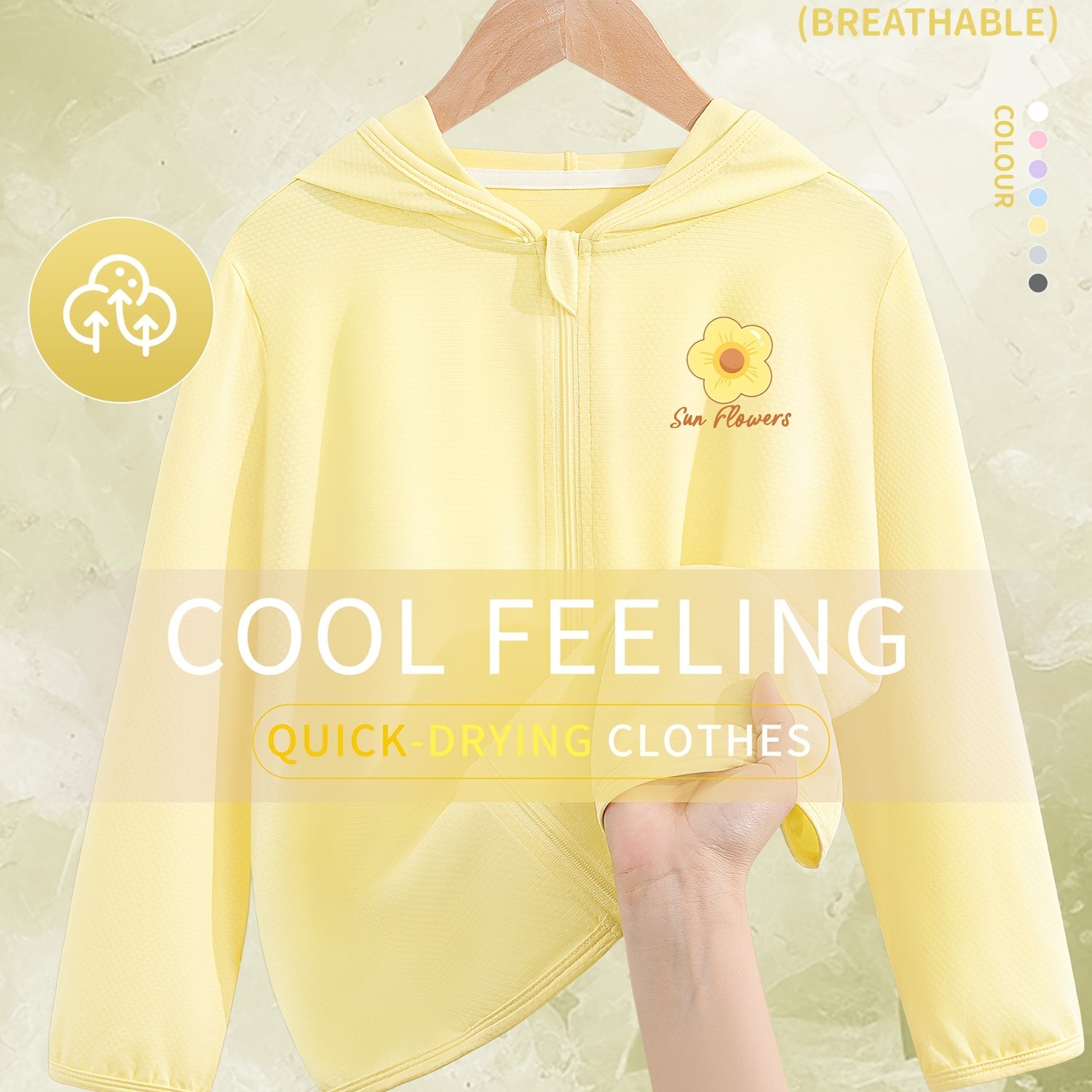 TEMU Girls' Jacket, 1pc, Skin-friendly Jacket, Lightweight Style, Cooling, Comfortable, Breathable, Loose Fit, Durable, Wearable, 3 Years Old And Up,