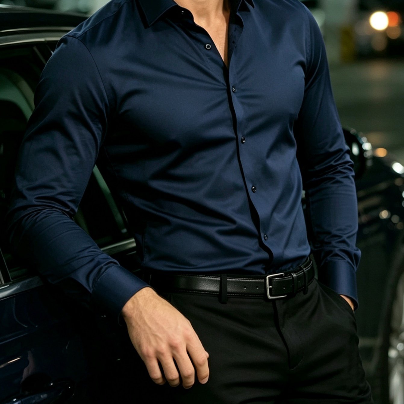 TEMU Men's Designer Solid-color Long-sleeve Shirt, Made Of Lightweight And Breathable Woven Fabric, Suitable For Multiple Occasions Such As Family