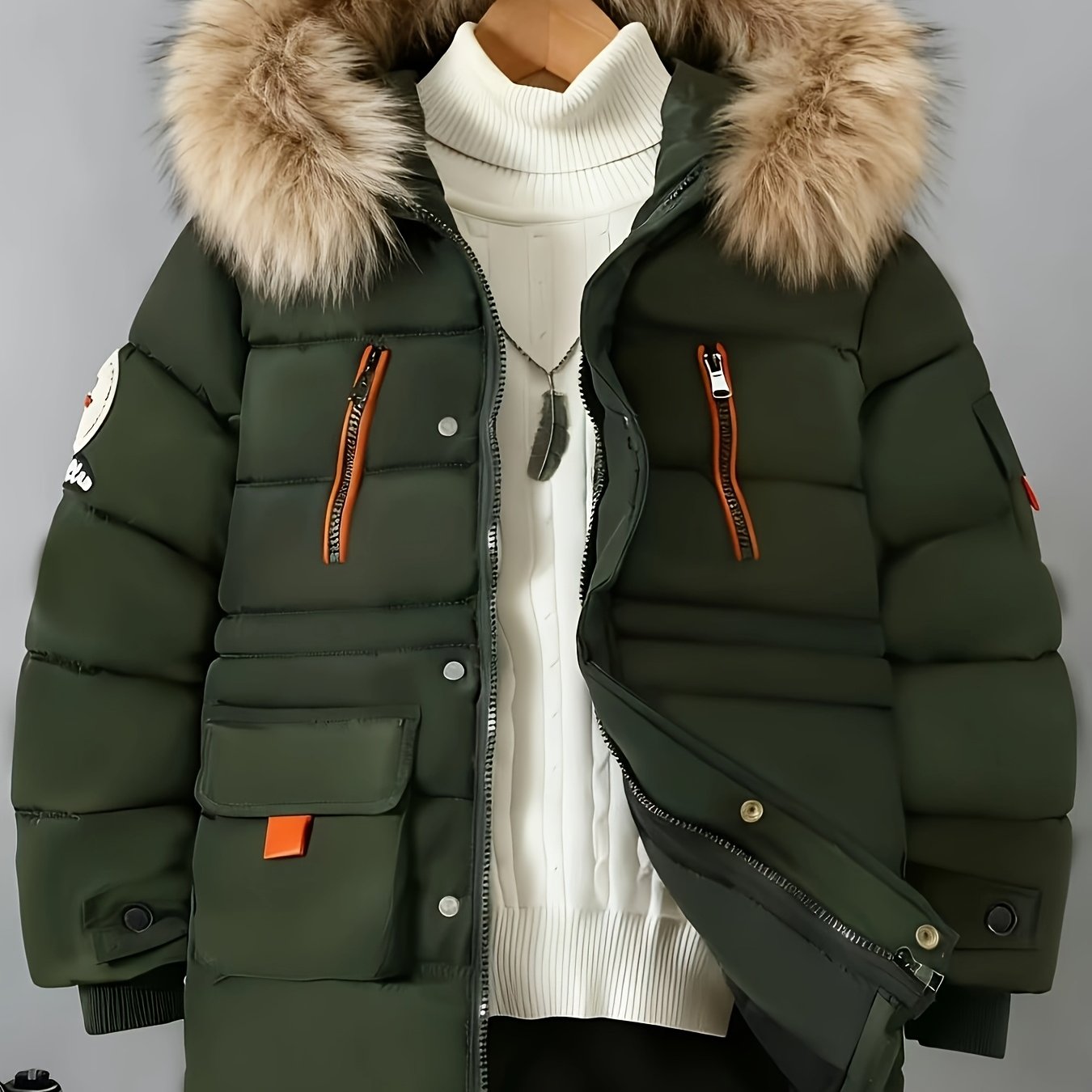 New Casual Boys' Cold-proof Clothing, Autumn And Winter Parkas, Multi-pocket Hooded Cotton Clothes, Middle And Big Children's Clothes, Children's Tooling Jackets