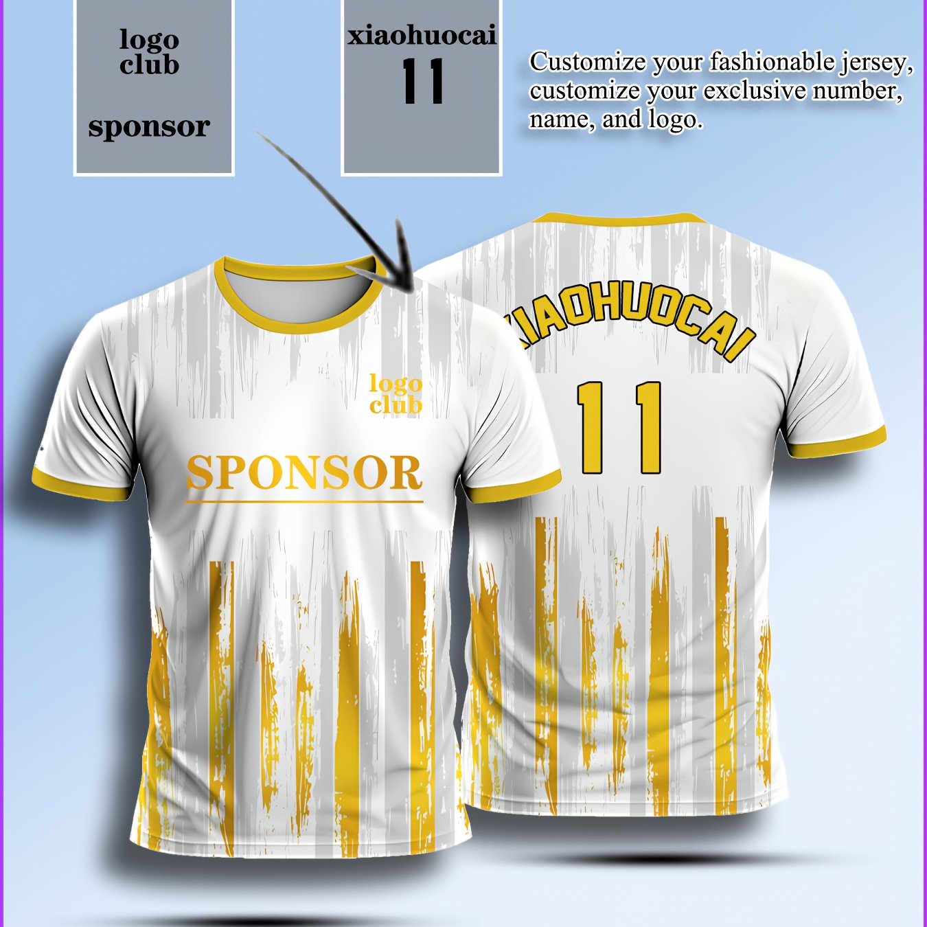 TEMU Maglia da - Stampa Personalizzata con & Numero/Posizione, T-Shirt Traspirante e Assorbente, per e , Uniformi Personalizzate per , Abbigliamento