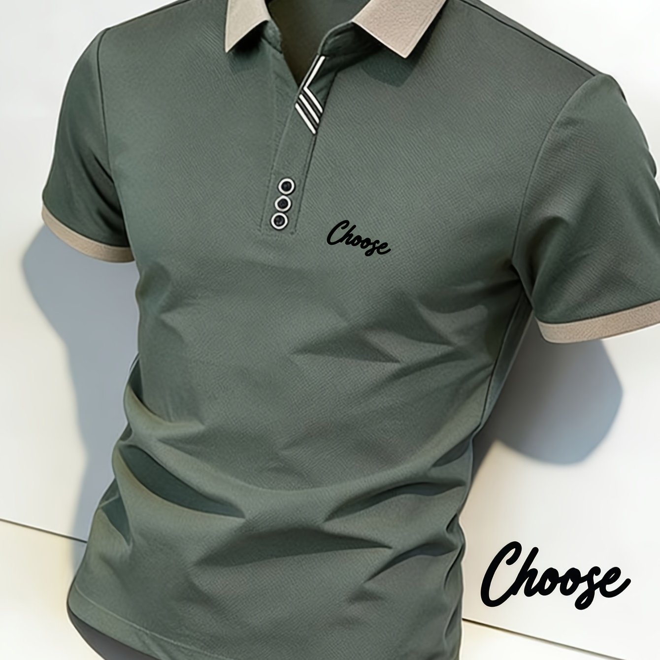 Image of Choose Men's Graphic - Shirt: A Blend Of Style . , Breathable Fabric Menswear Top Features A Unique "choose" Print, Making It An For Casual Wear. For A Relaxed Or A , Its Design