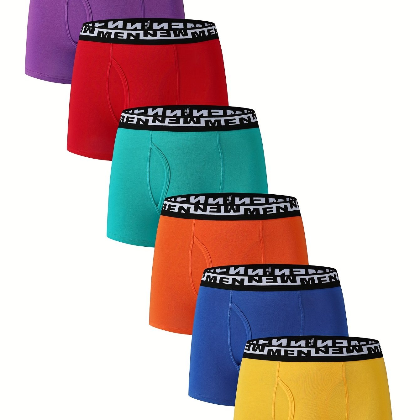 6pcs 95% Cotton 5% Elastane Men's Boxers