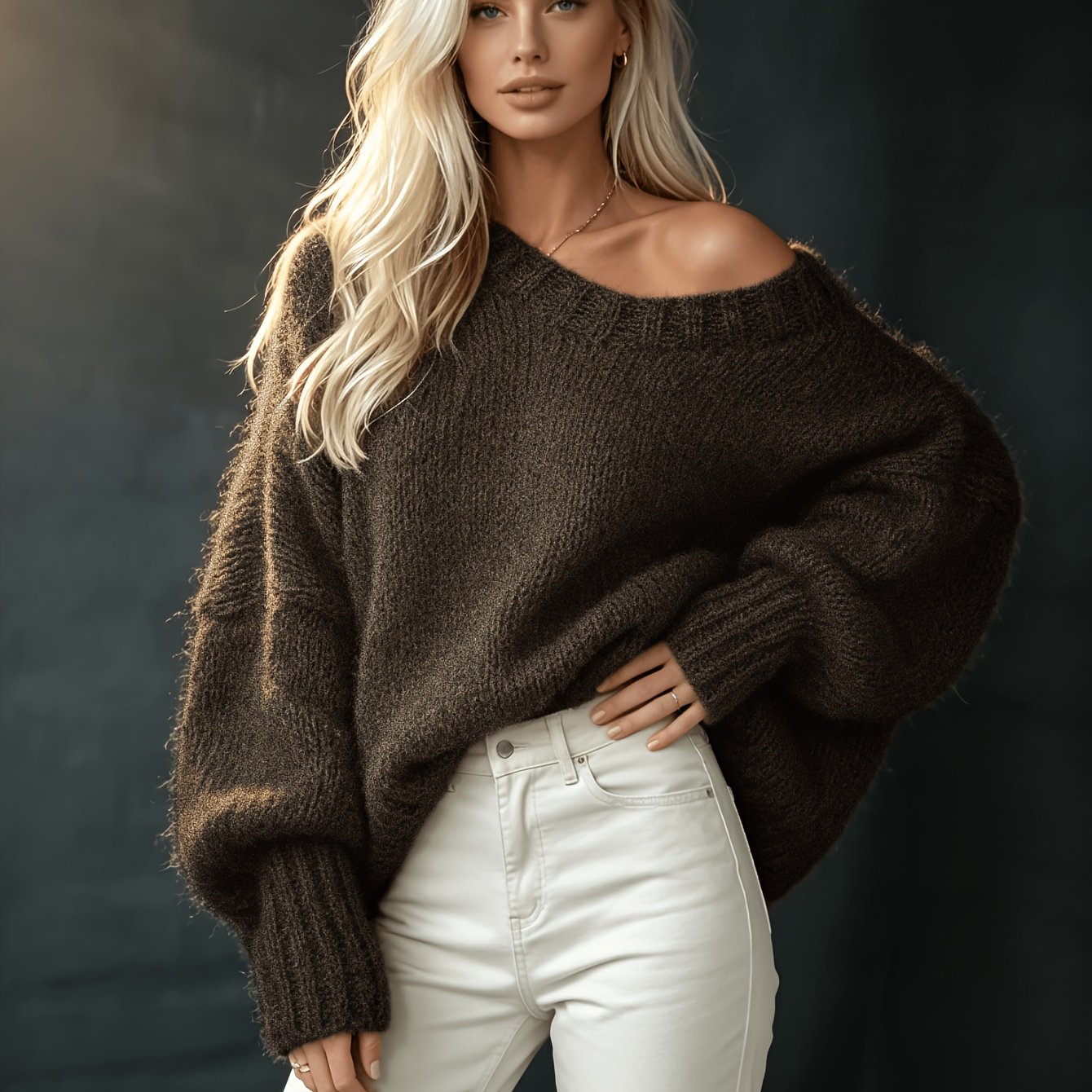 TEMU Cozy Loose Top For Autumn And Winter, Soft Sweater For Women