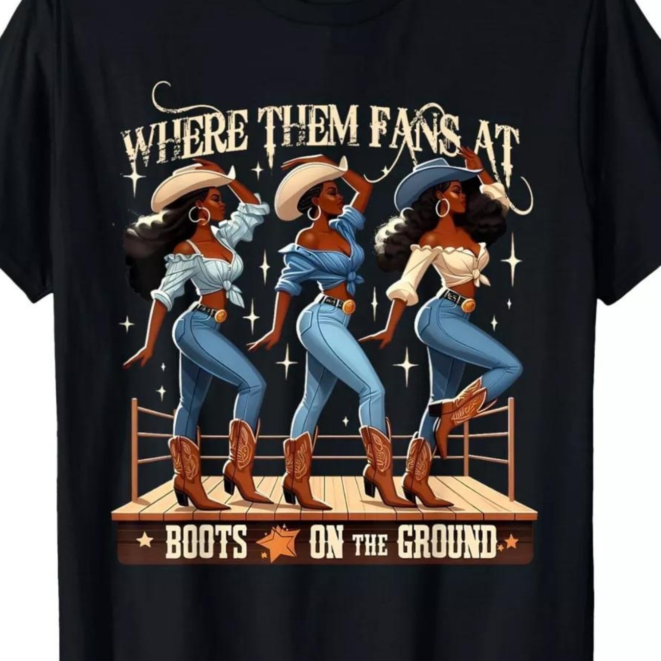 where them fans at   funny western dance t shirt short sleeve cotton t shirt crew neck soft breathable regular fit