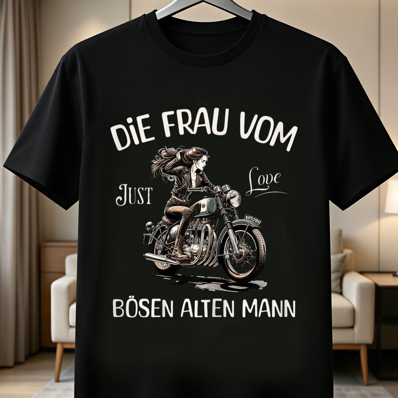 Biker Wife Motorcycle T-shirt German Frau Vom Alten Mann Quote Female Rider Illustration Unisex T-shirt